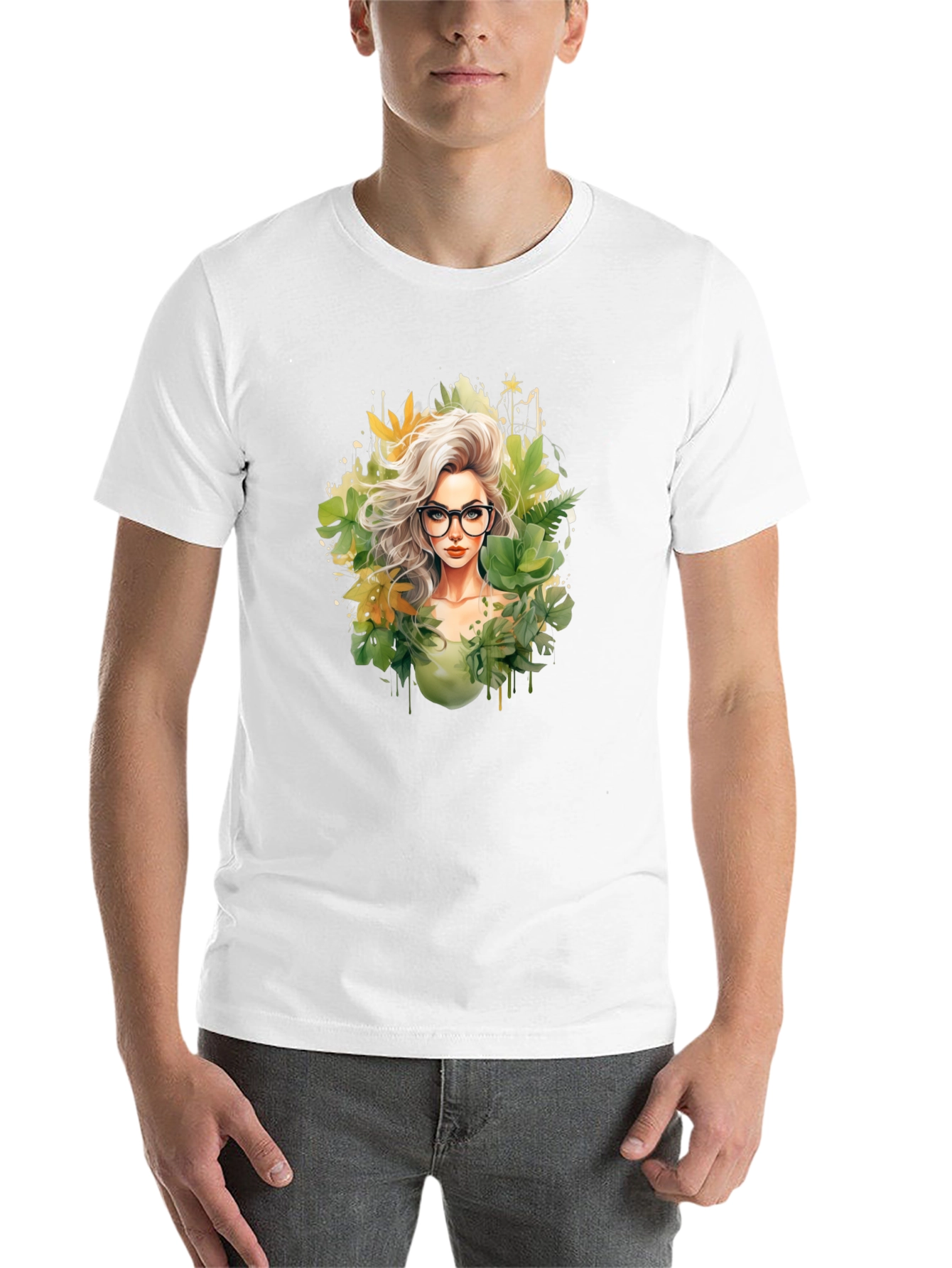 Black Stylish Nature Girl T-Shirt view 14