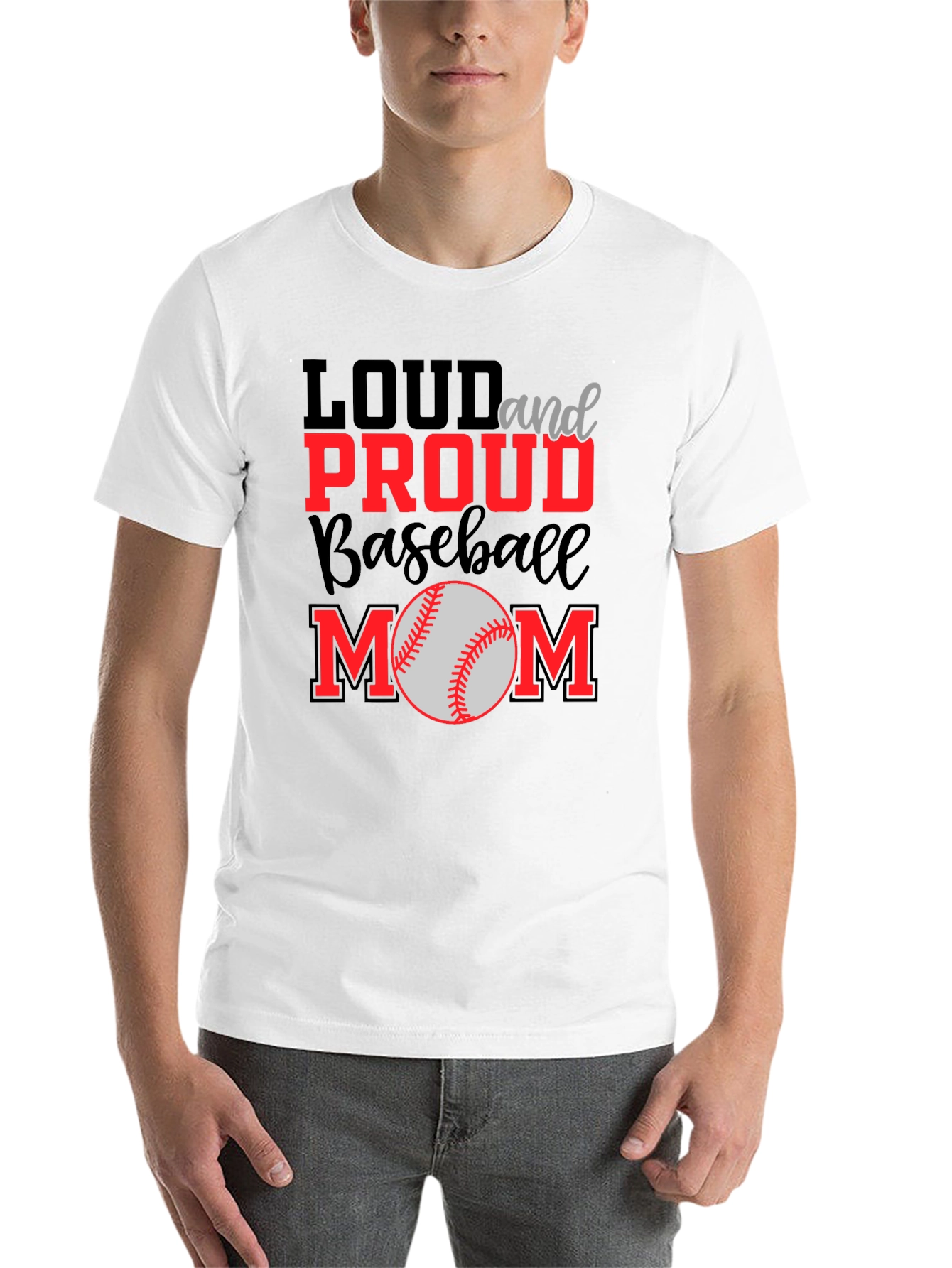 Black Loud and Proud Baseball Mom Graphic Tee view 14