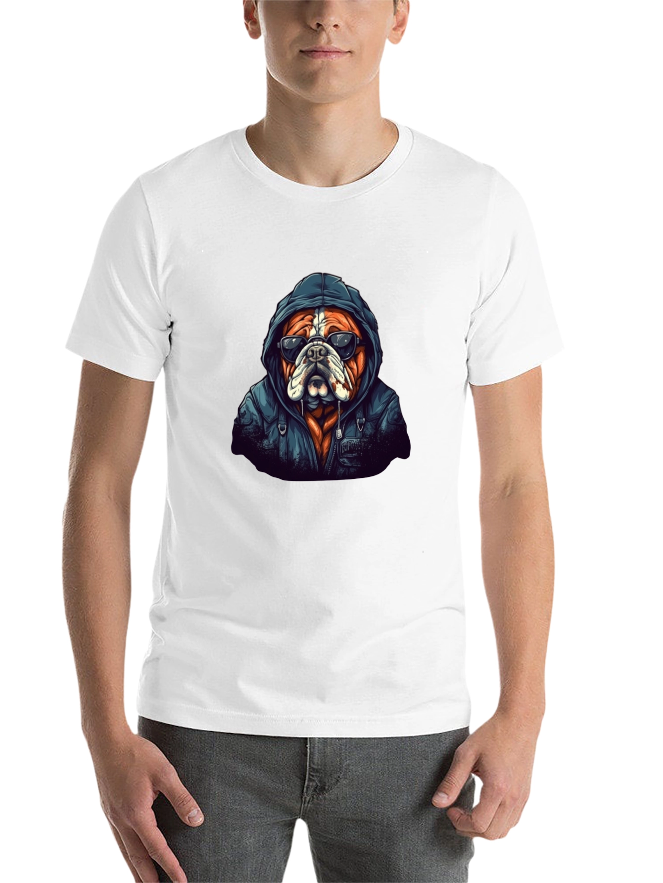 Black Cool Bulldog Graphic Tee - Black Cotton view 14