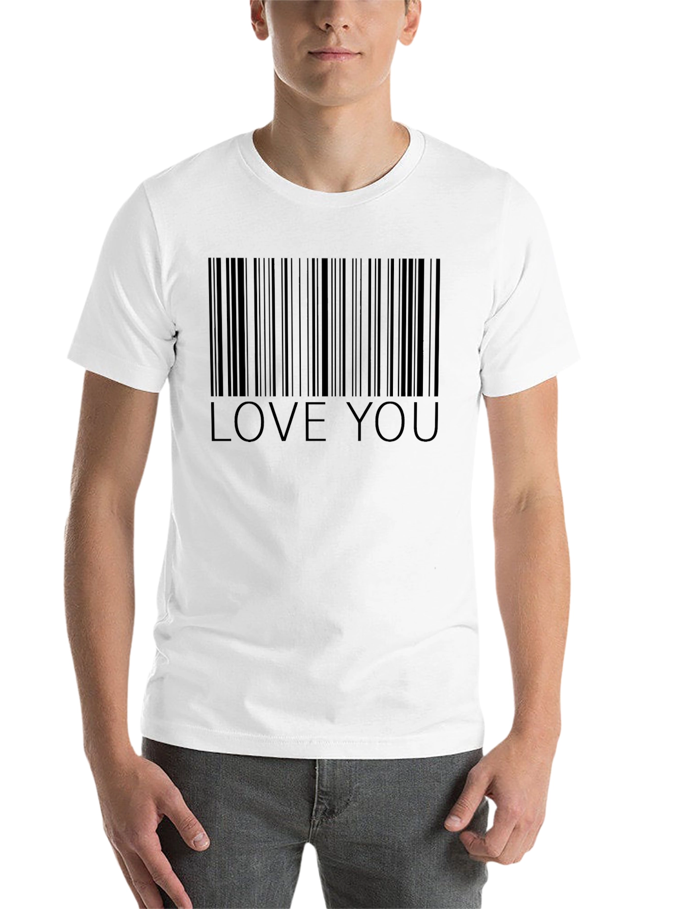Black Love You Barcode Black T-Shirt - Unique Graphic Tee view 14