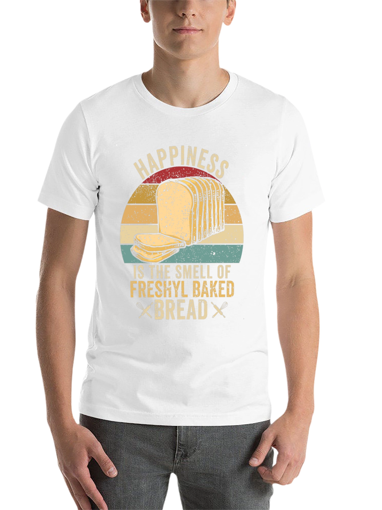 Black Happiness Smell Bread T-shirt view 14