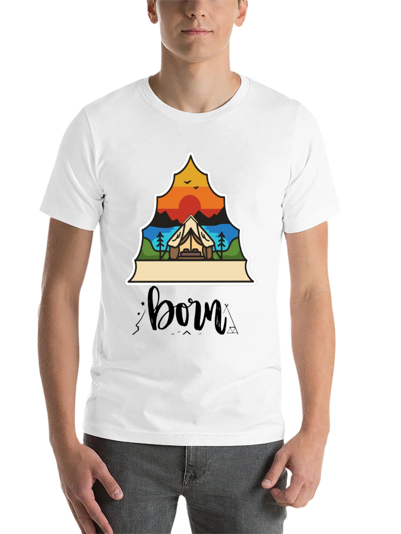 Black Camping Adventure T-Shirt - Born to Explore! view 14
