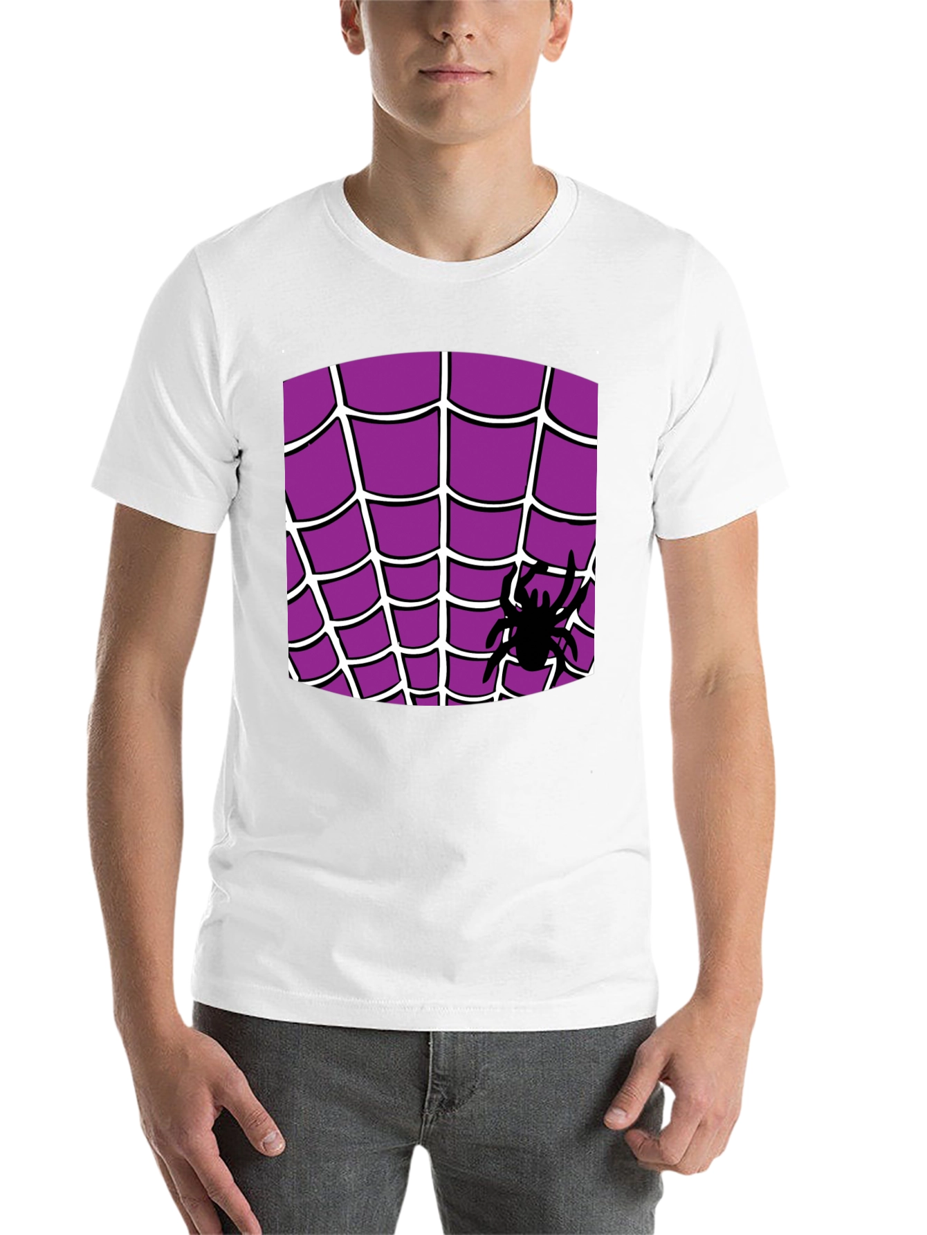 Black Spider Web T-Shirt - Halloween Costume view 14