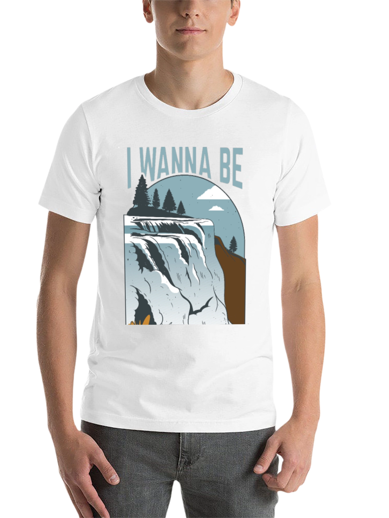 Black Wanna Be Waterfall Graphic Tee - Nature Lover's Shirt view 14
