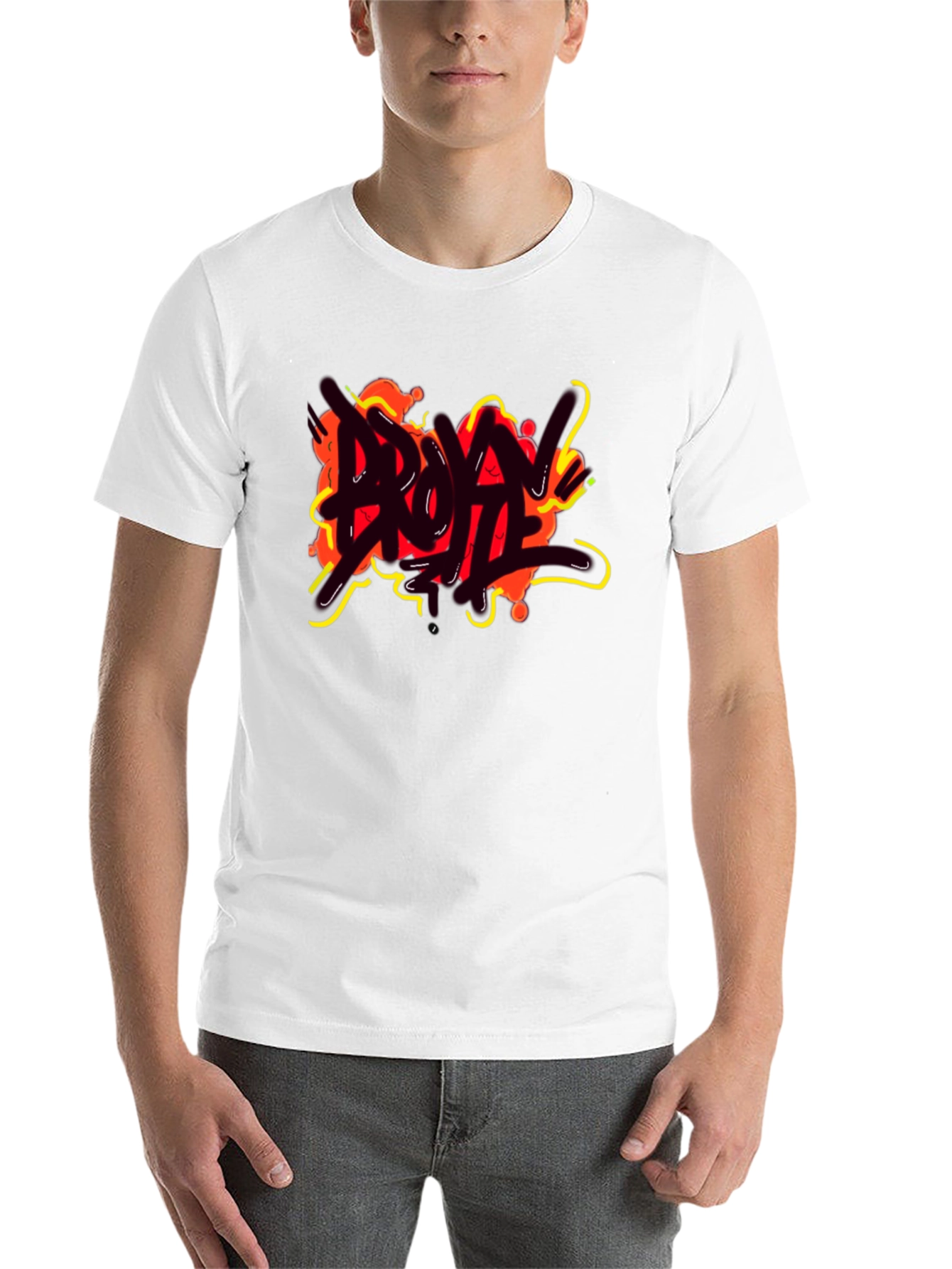 Black Edgy Graphic Tee - Bold Artistic Streetwear T-Shirt view 14