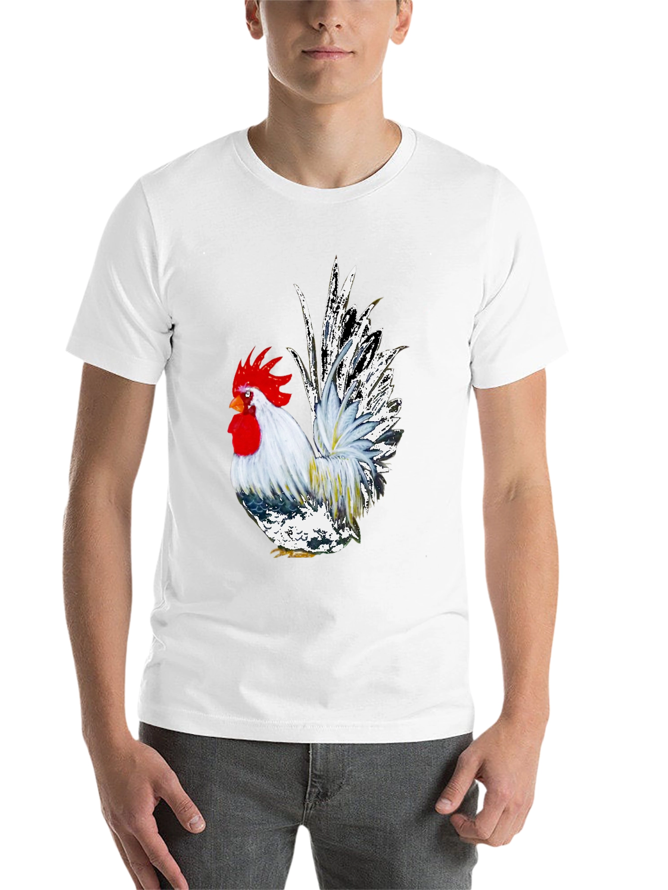 Rooster Graphic Tee - Cool Farm Animal T-Shirt - 14