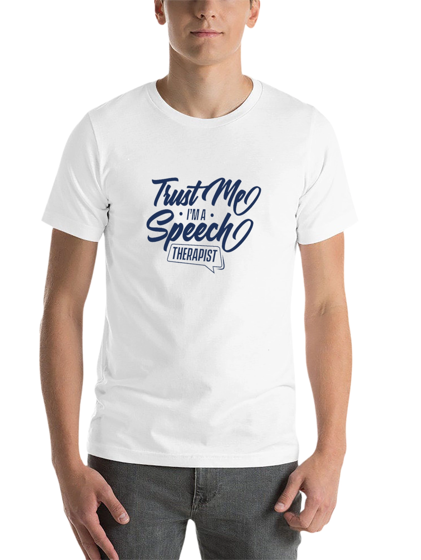 Black Trust Me I'm A Speech Therapist Black T-Shirt view 14