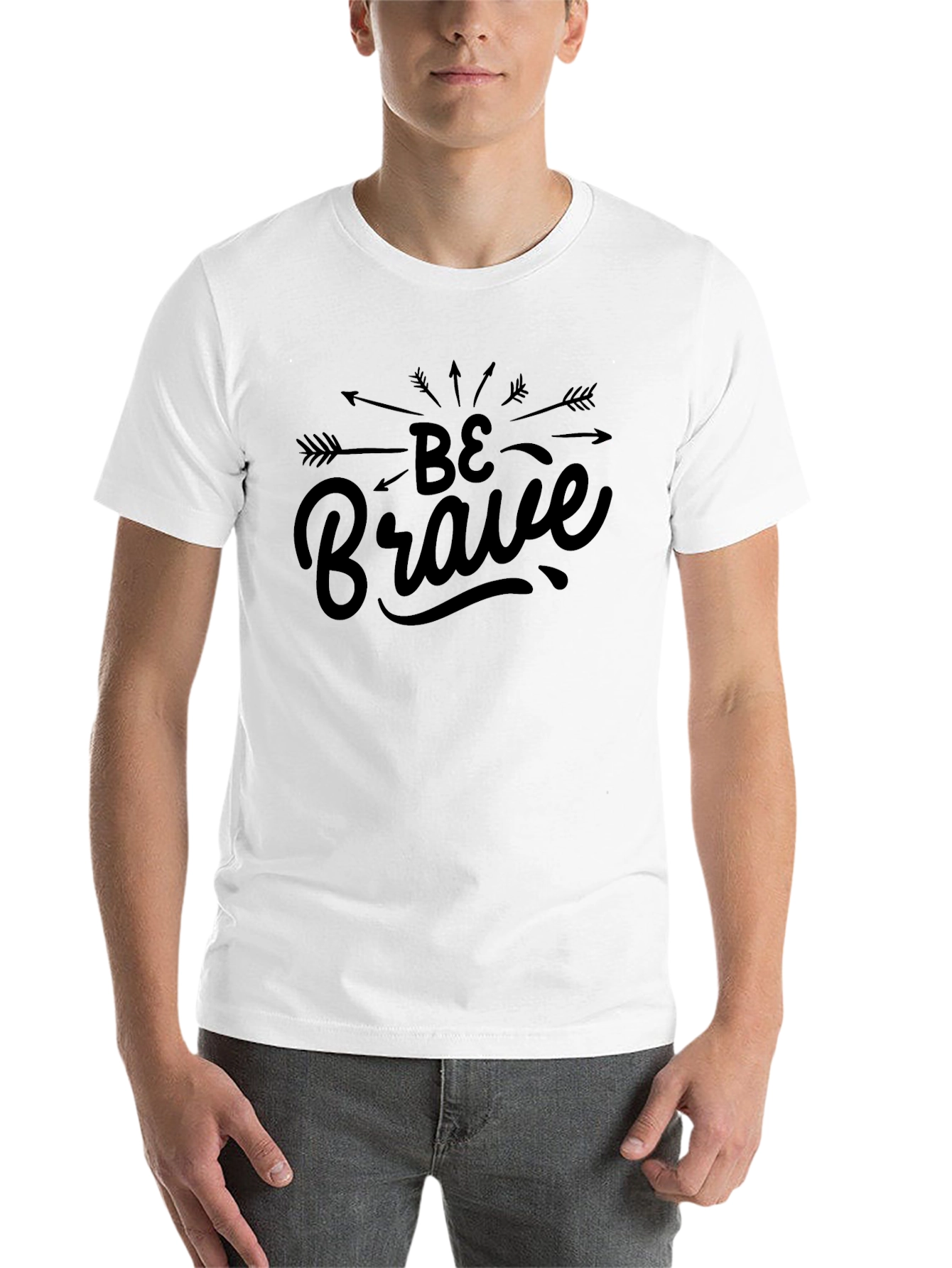 Black Be Brave Arrow Graphic Tee - Men's Black T-Shirt view 14