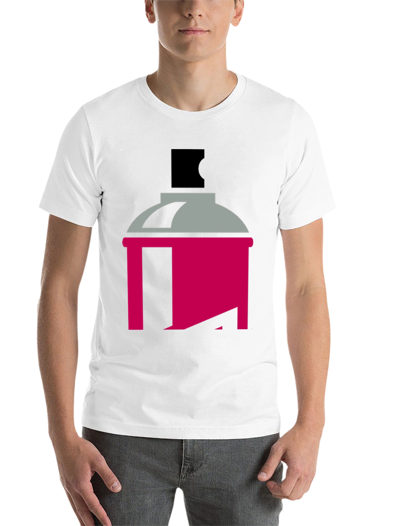 Black Spray Paint Can Graphic Tee - Modern Art Style view 14