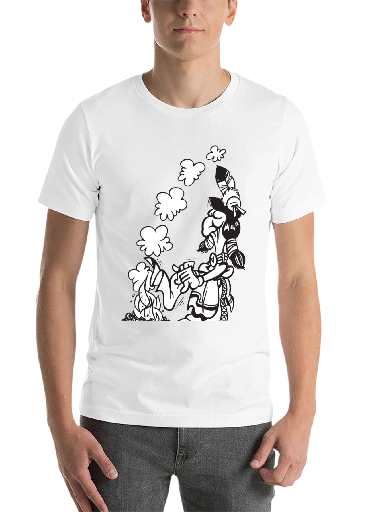 Black Black T-Shirt with Cartoon Graphic view 14