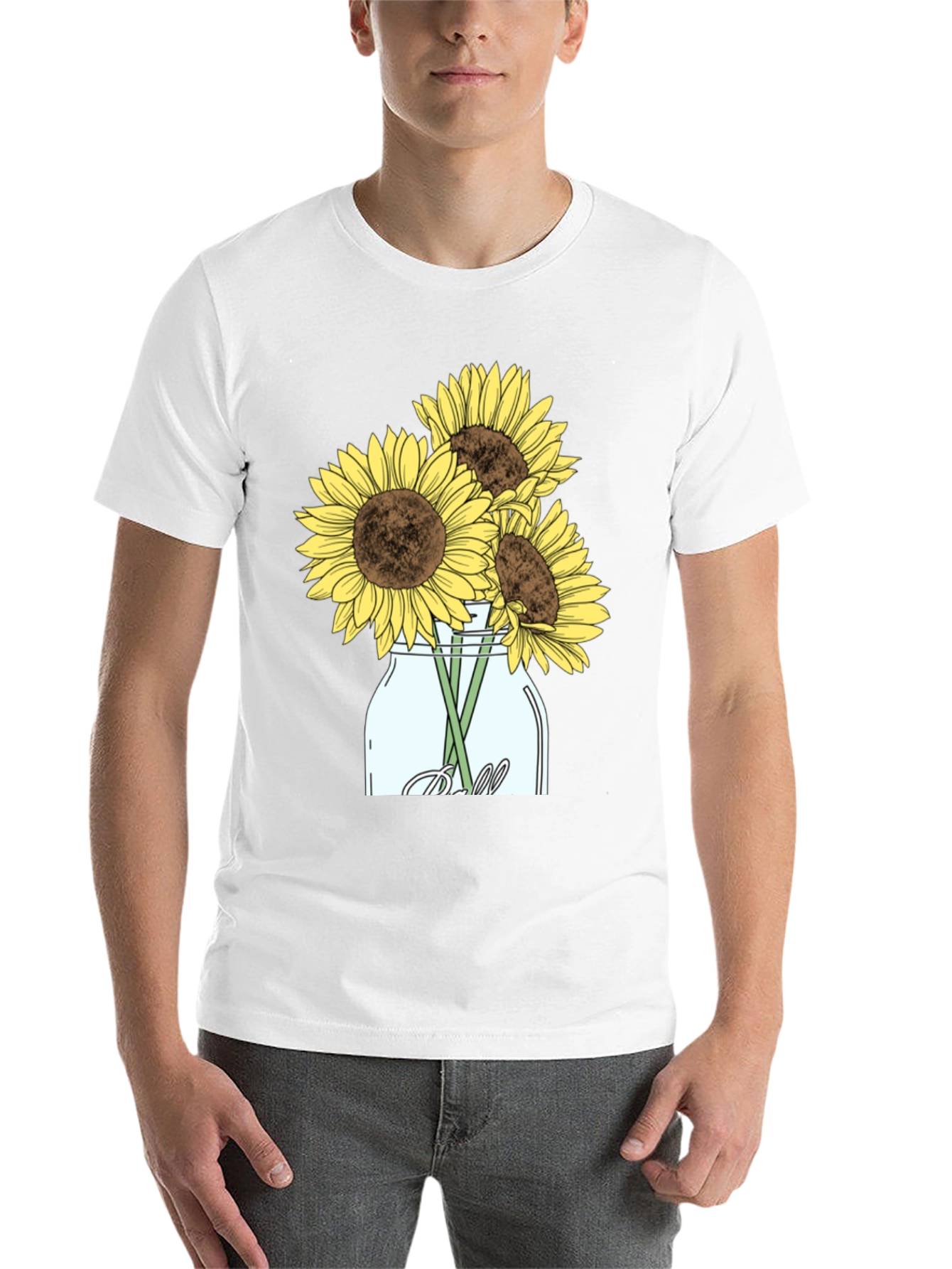 Black Sunflower Mason Jar Graphic Tee - Black view 14