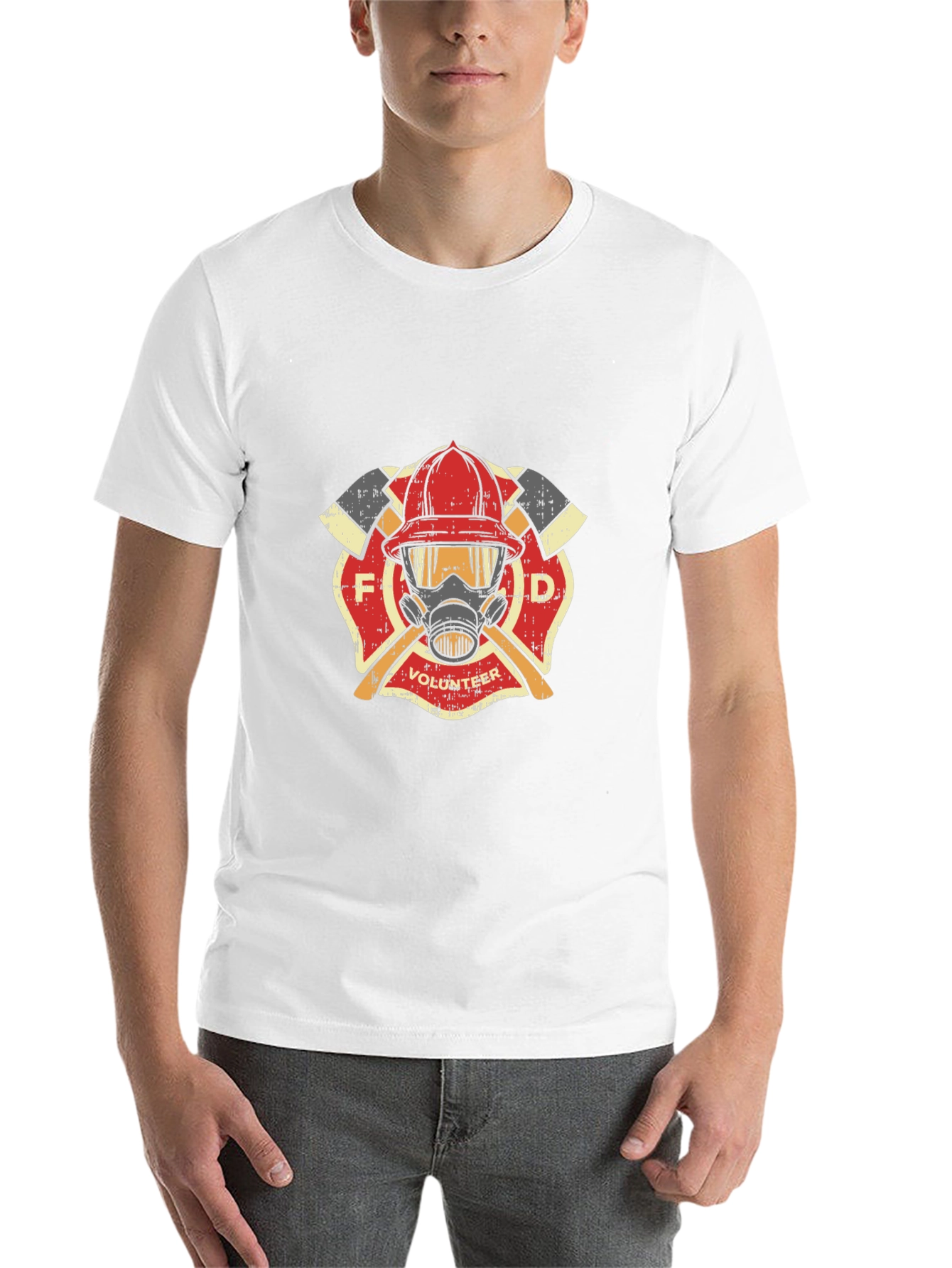 Firefighter Volunteer Graphic Tee - Black - 14