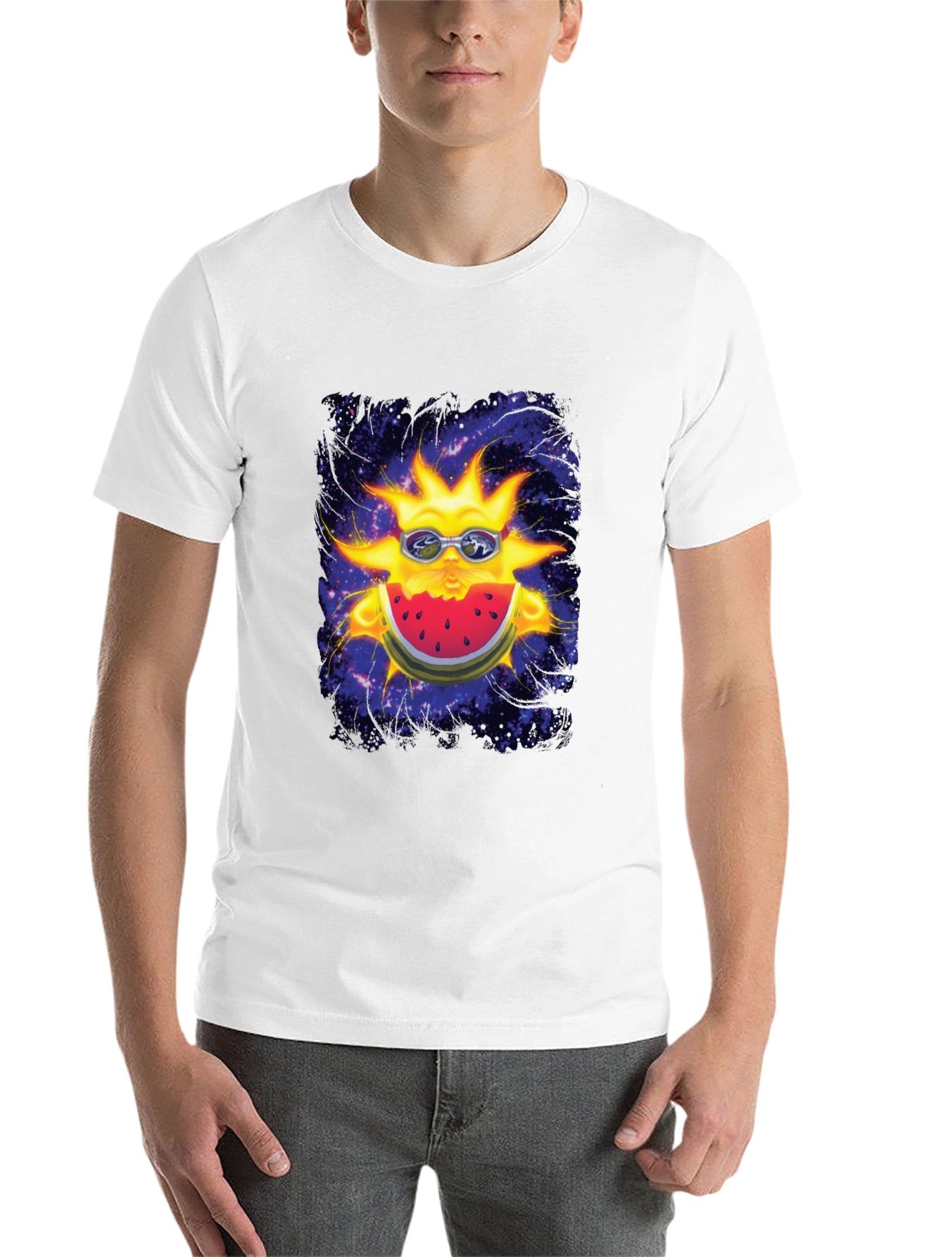 Black Cosmic Sun Watermelon Graphic Tee view 14