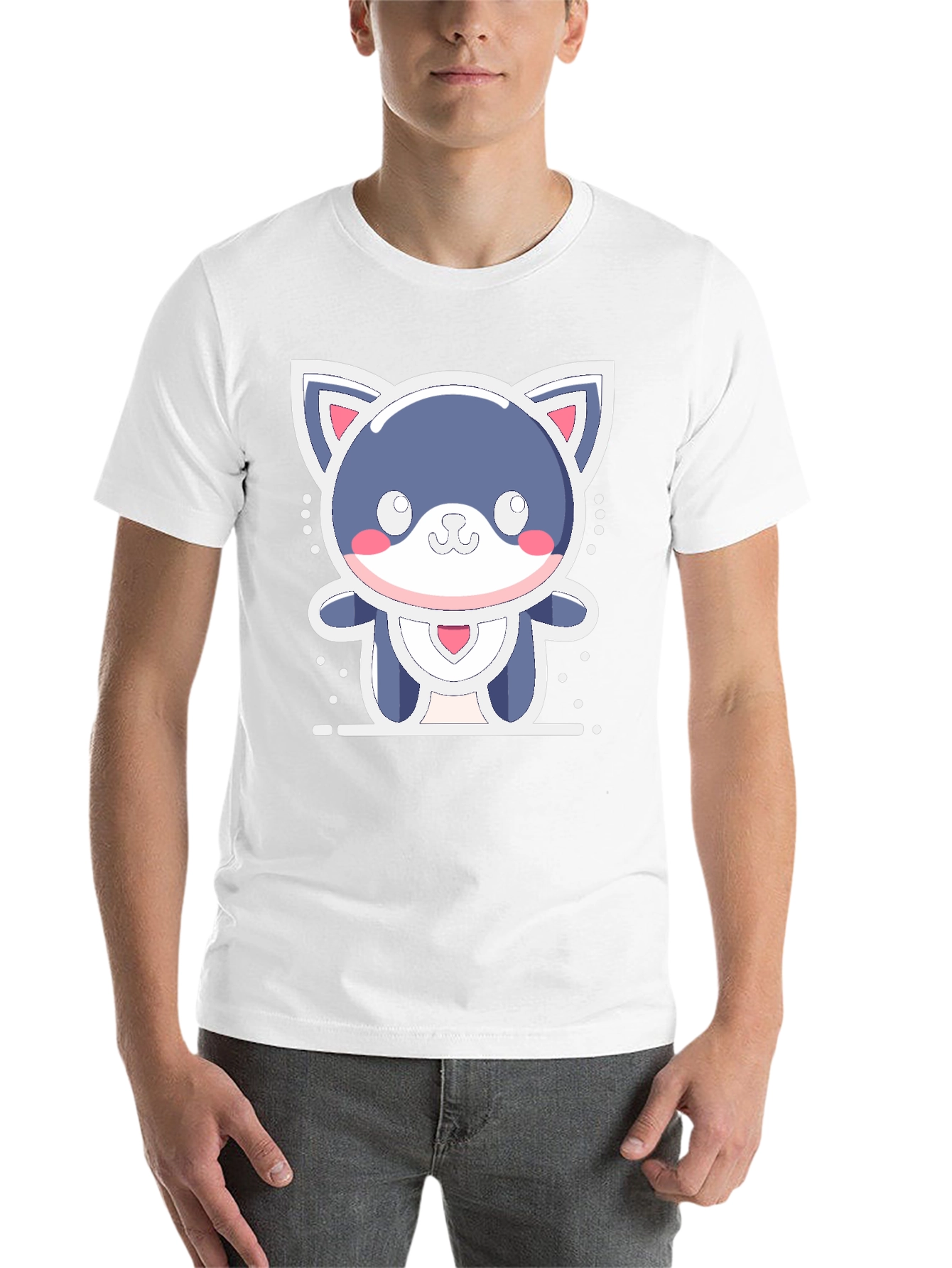 Black Cute Kawaii Cat T-Shirt - Soft & Stylish view 14