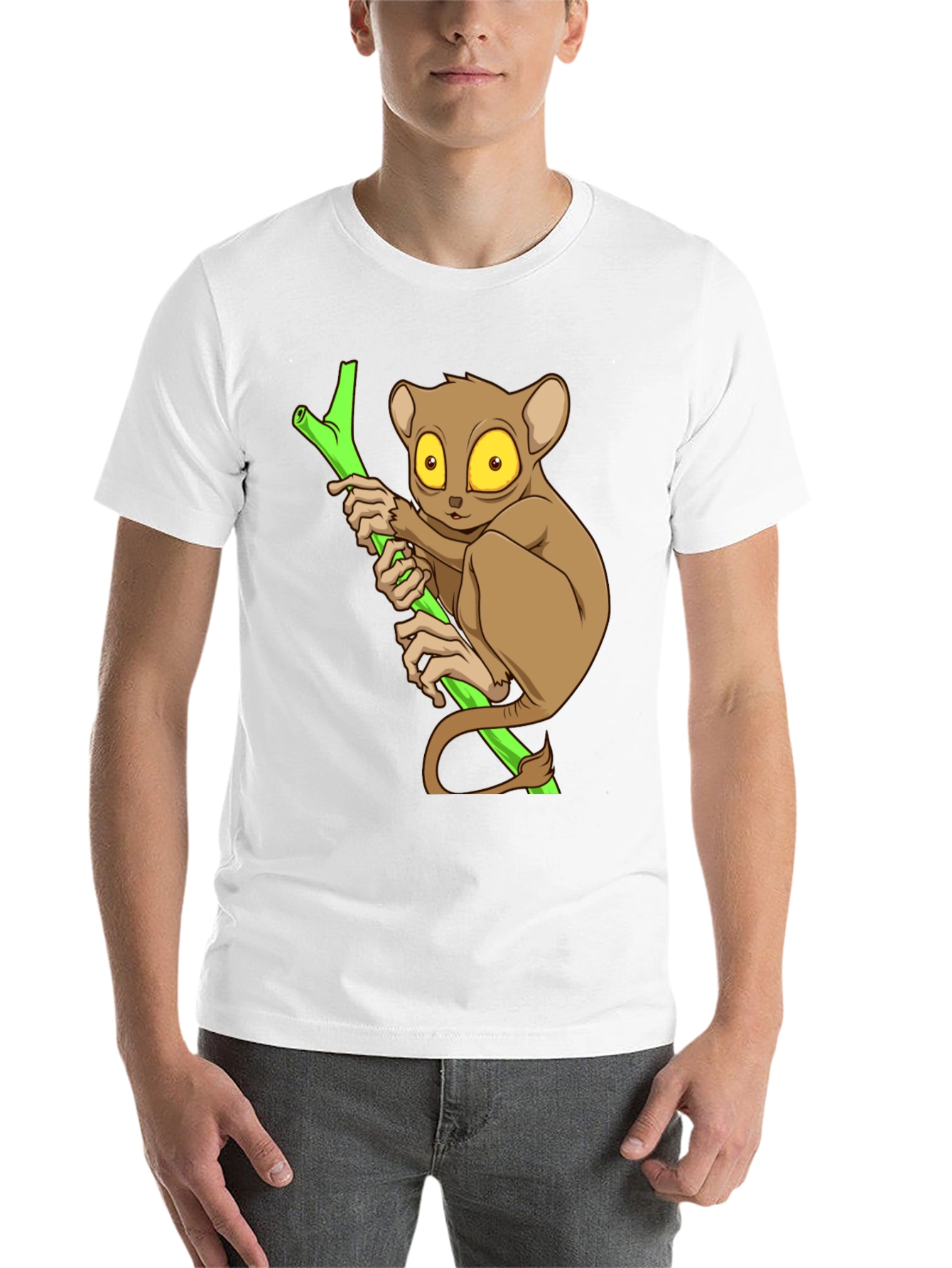 Black Cute Tarsier Graphic Tee - Black Cotton view 14