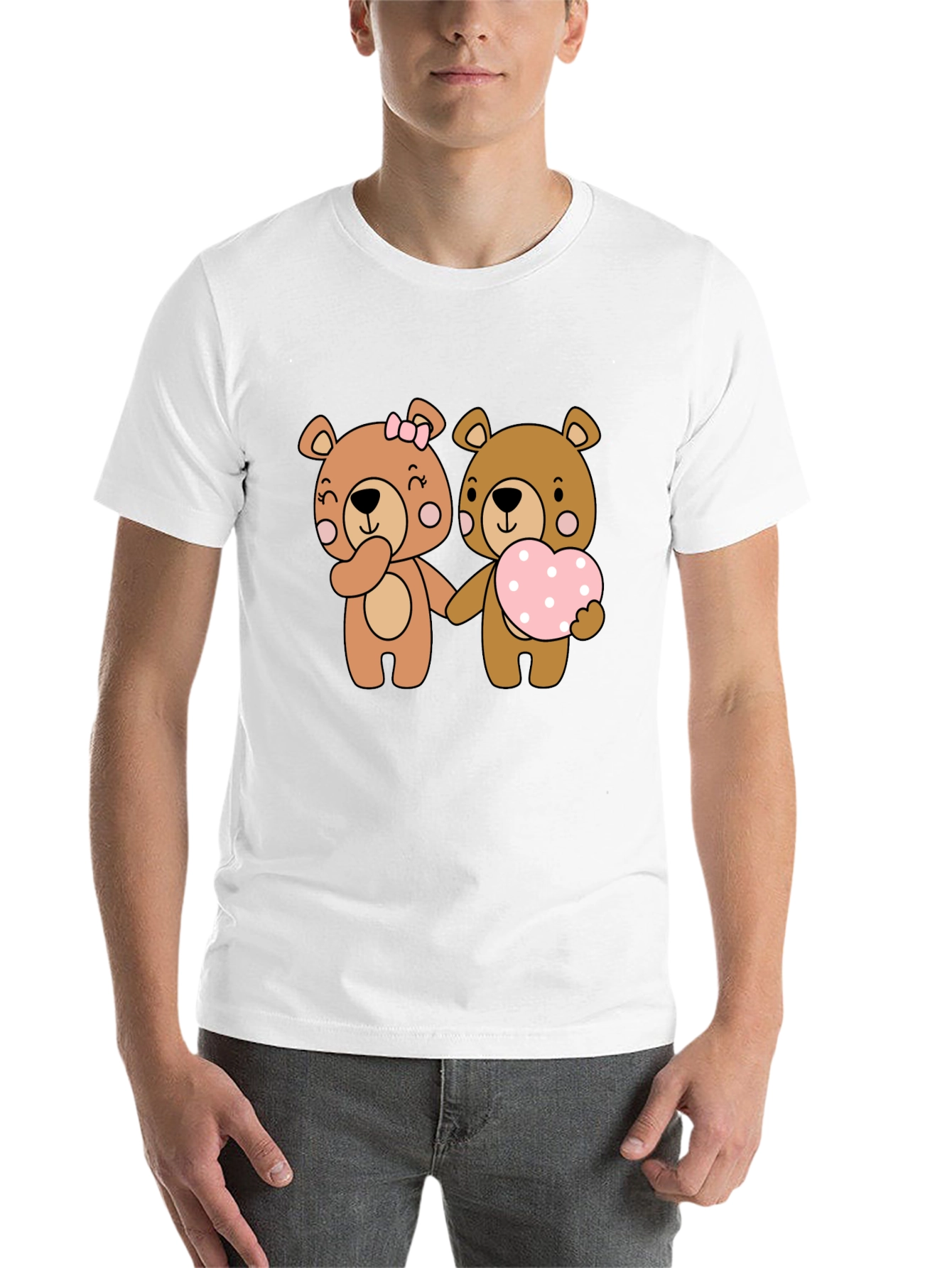 Black Bear Love Couple Black T-Shirt view 14