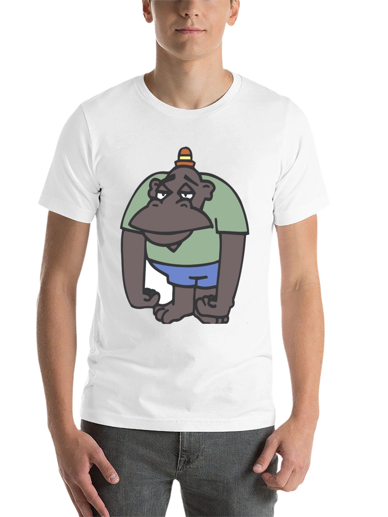 Black Cartoon Ape Graphic Tee - Comfy Cotton T-Shirt view 14