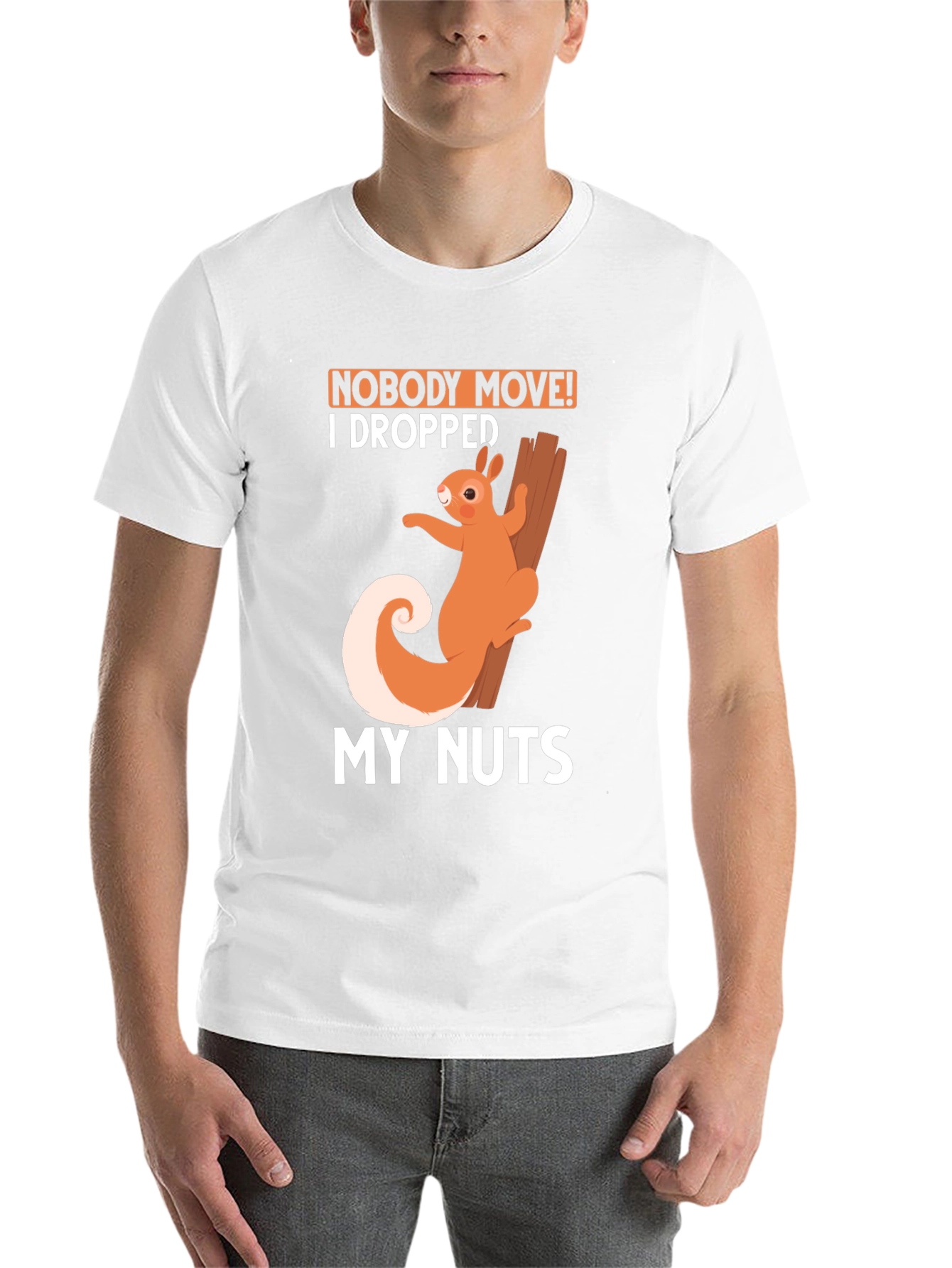 Black Funny Squirrel T-Shirt: Nobody Move I Dropped My Nuts! view 14