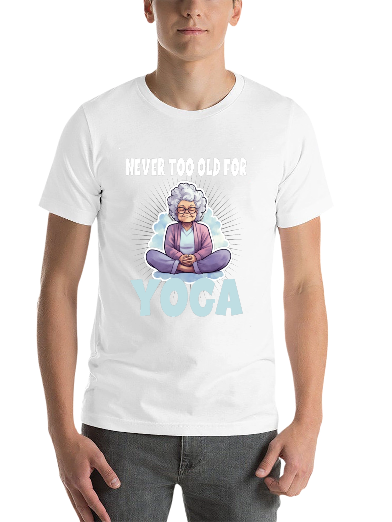 Black Never Too Old for Yoga T-Shirt view 14