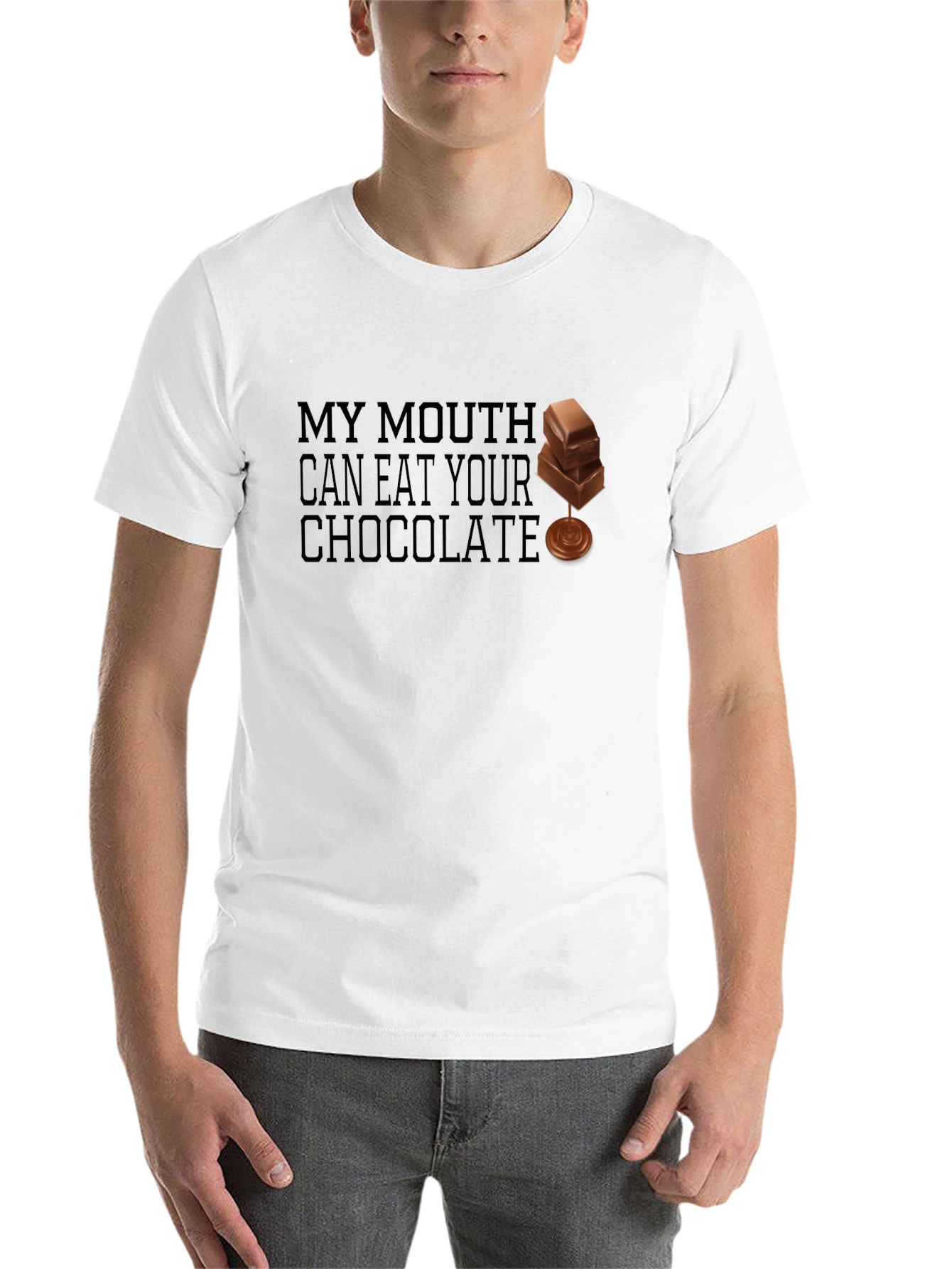 Black My Mouth Can Eat Your Chocolate - Funny T-Shirt view 14