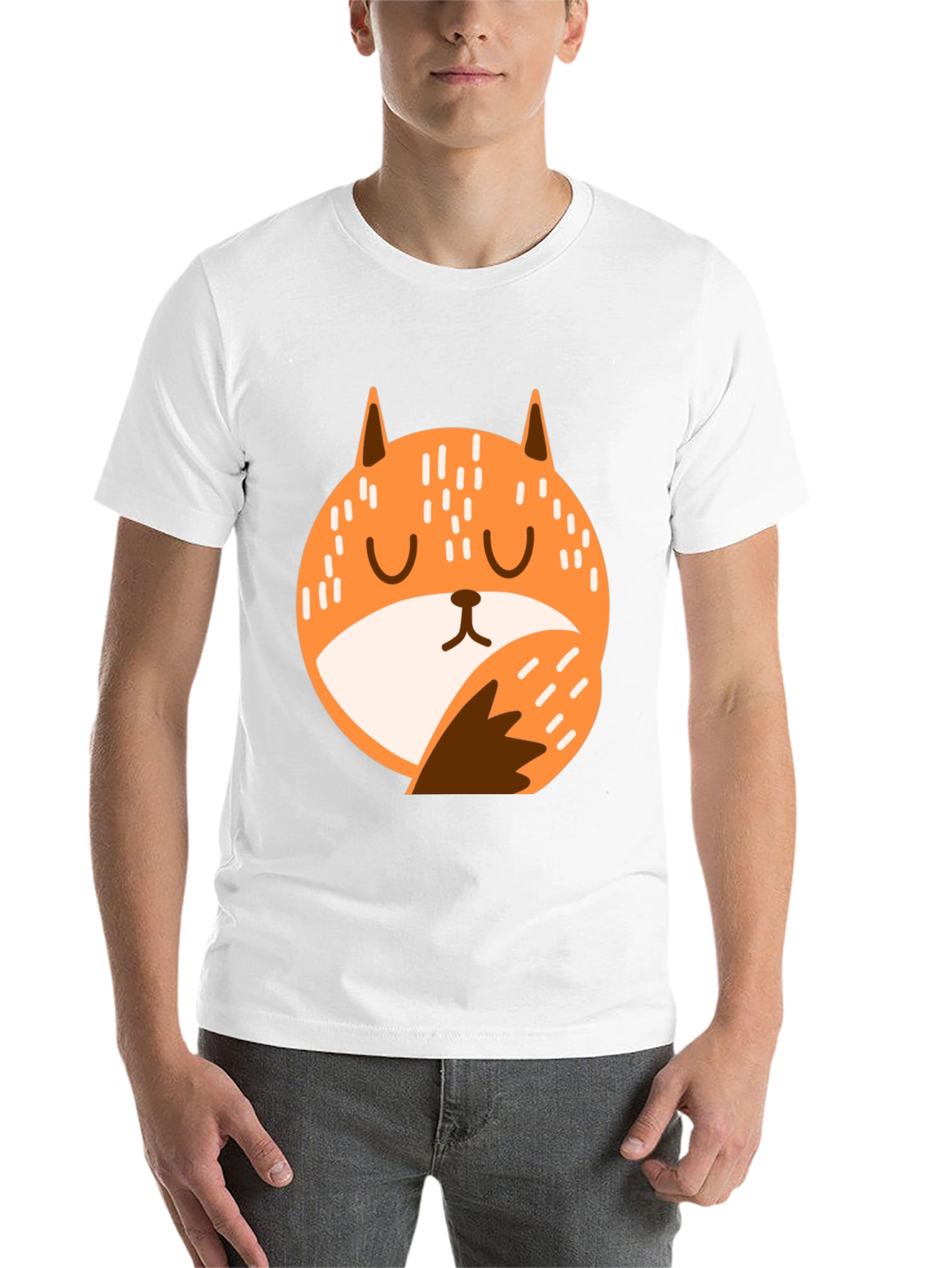 Black Cute Fox Graphic T-Shirt - Relaxed Fit view 14