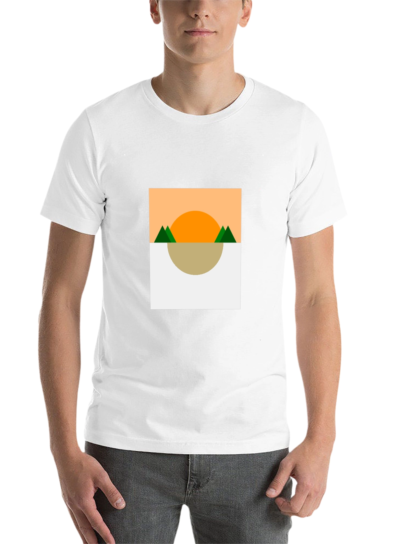 Black Geometric Landscape T-Shirt view 14