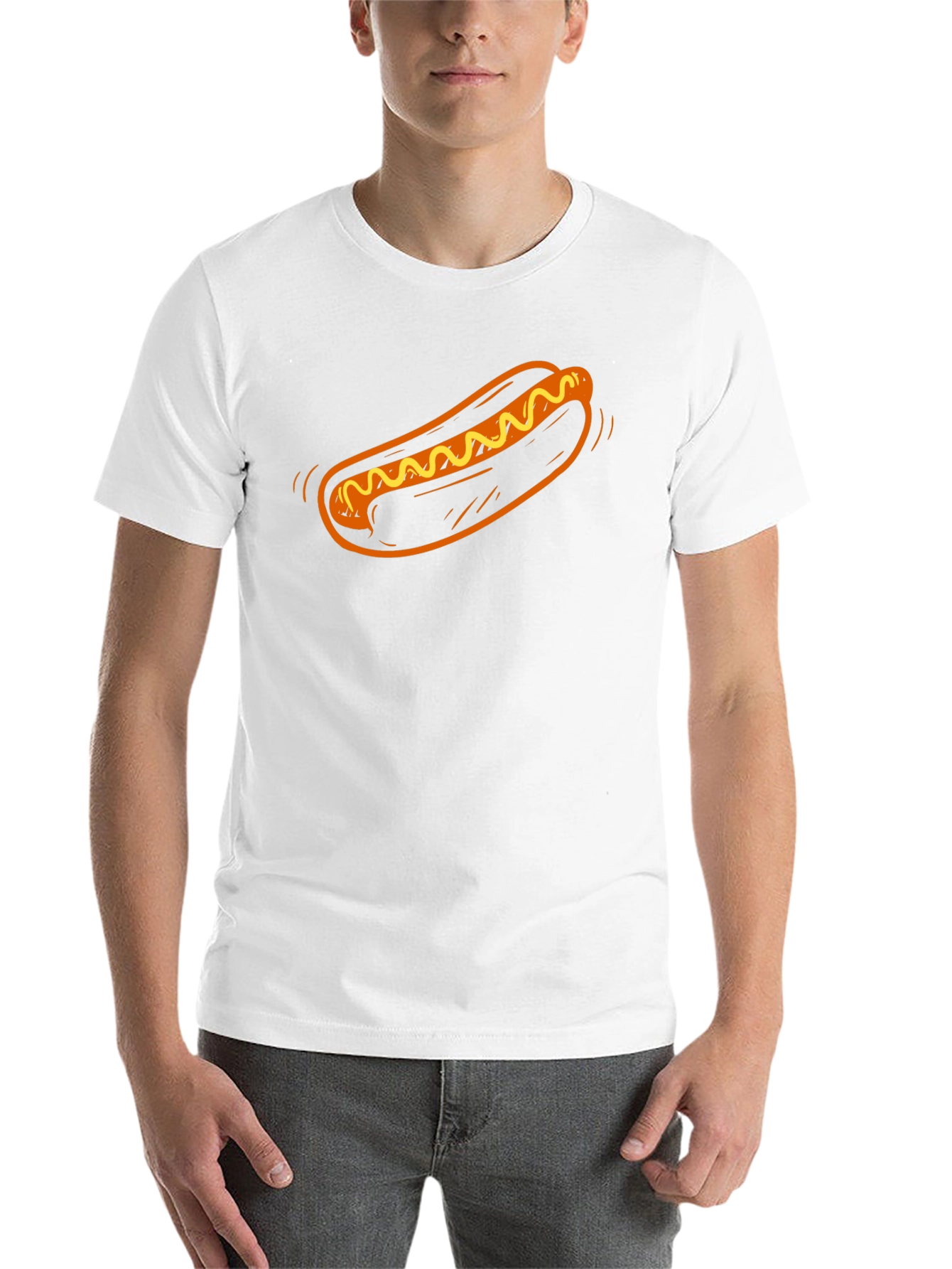 Black Hot Dog Graphic T-Shirt - Novelty Food Tee view 14
