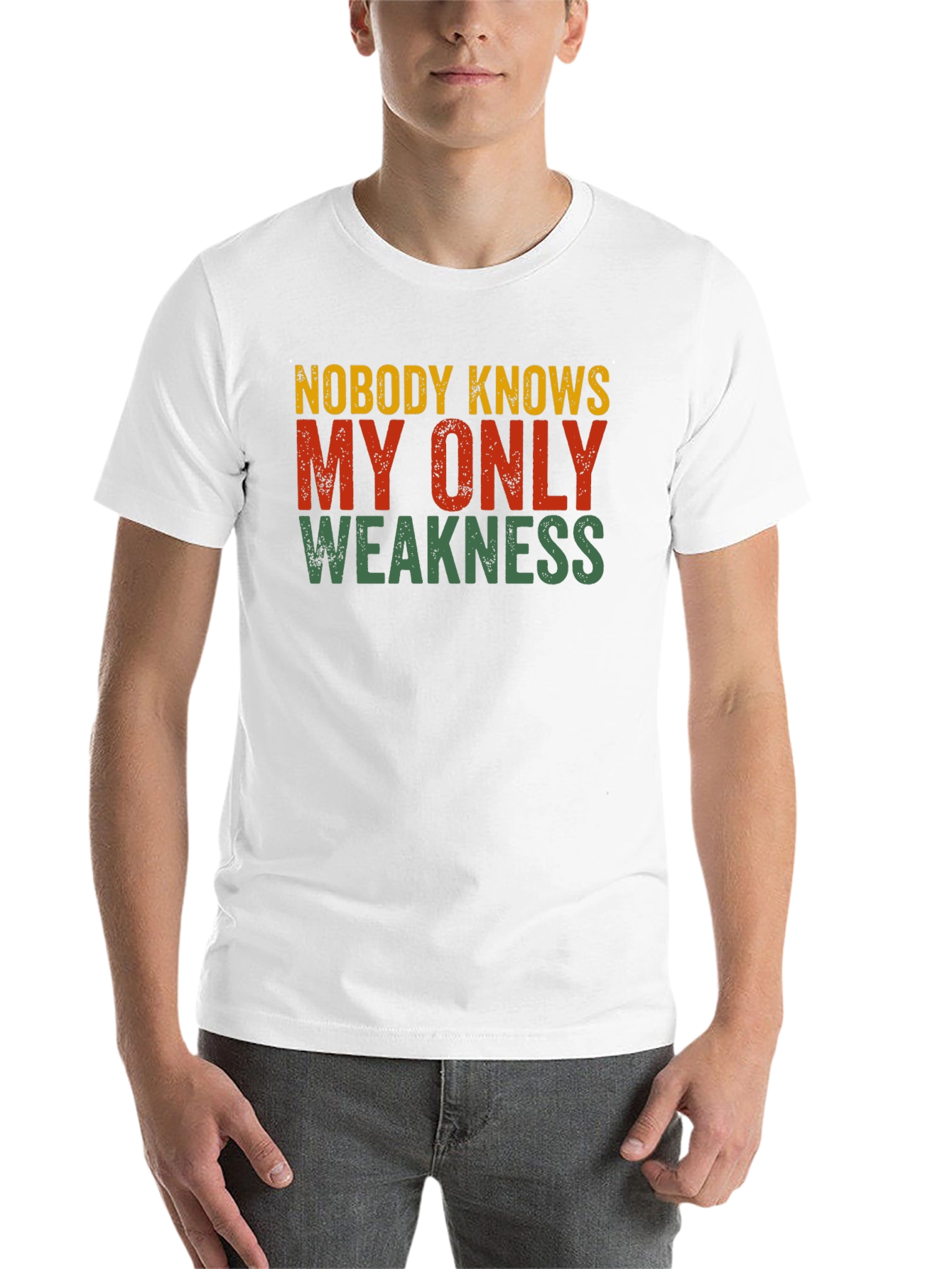 Black Nobody Knows My Only Weakness T-Shirt view 14