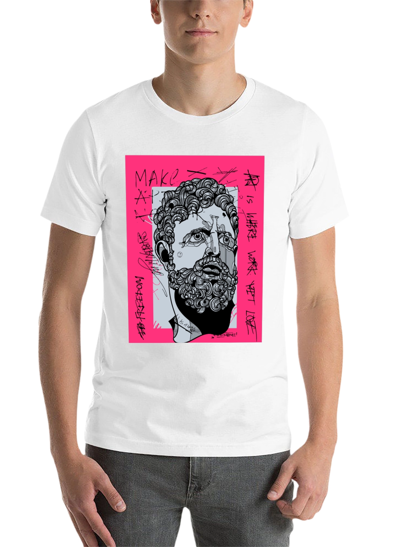 Black Graffiti Art Men's T-Shirt view 14