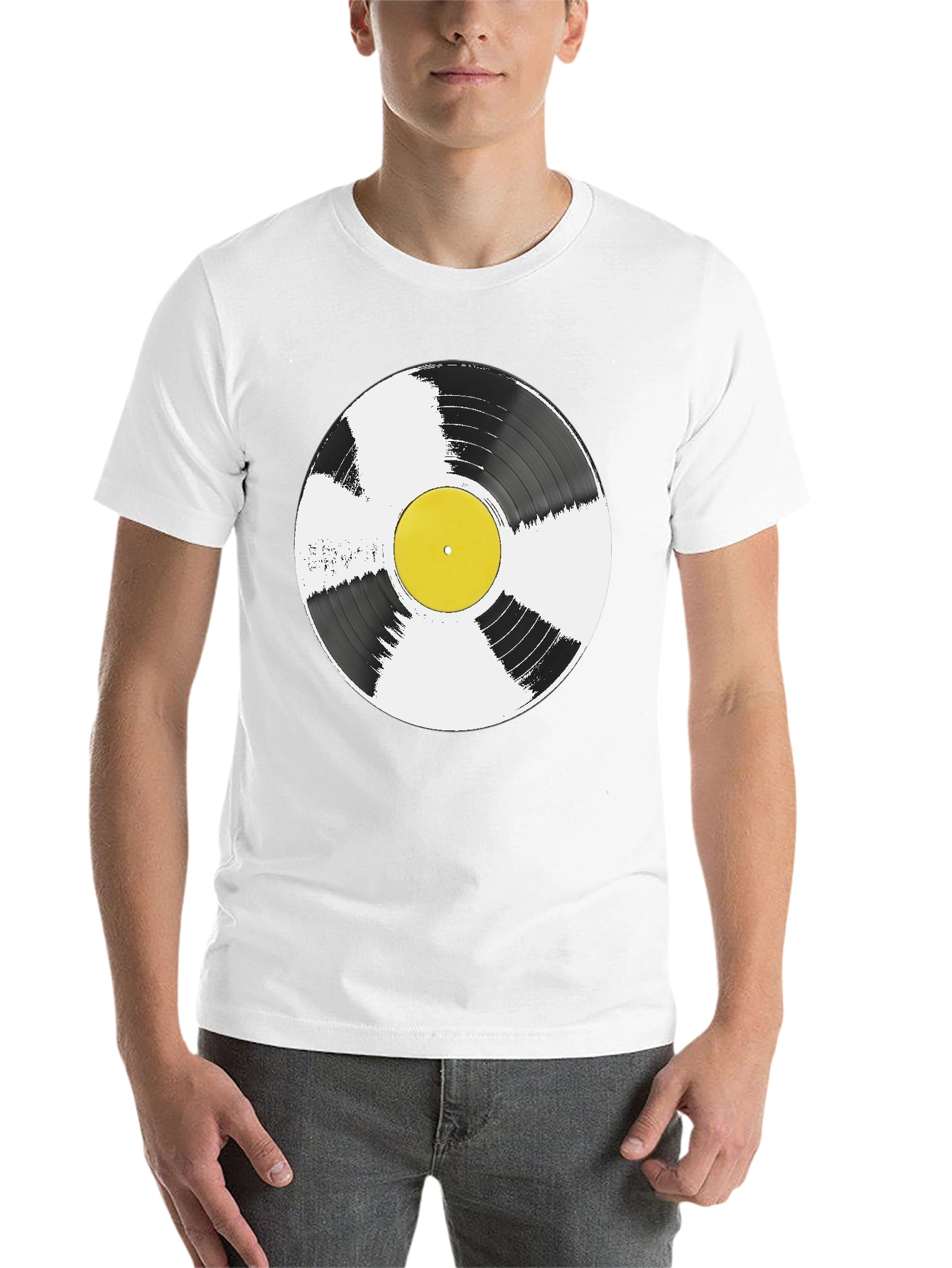 Black Vinyl Record Graphic T-Shirt - Music Lover Tee view 14