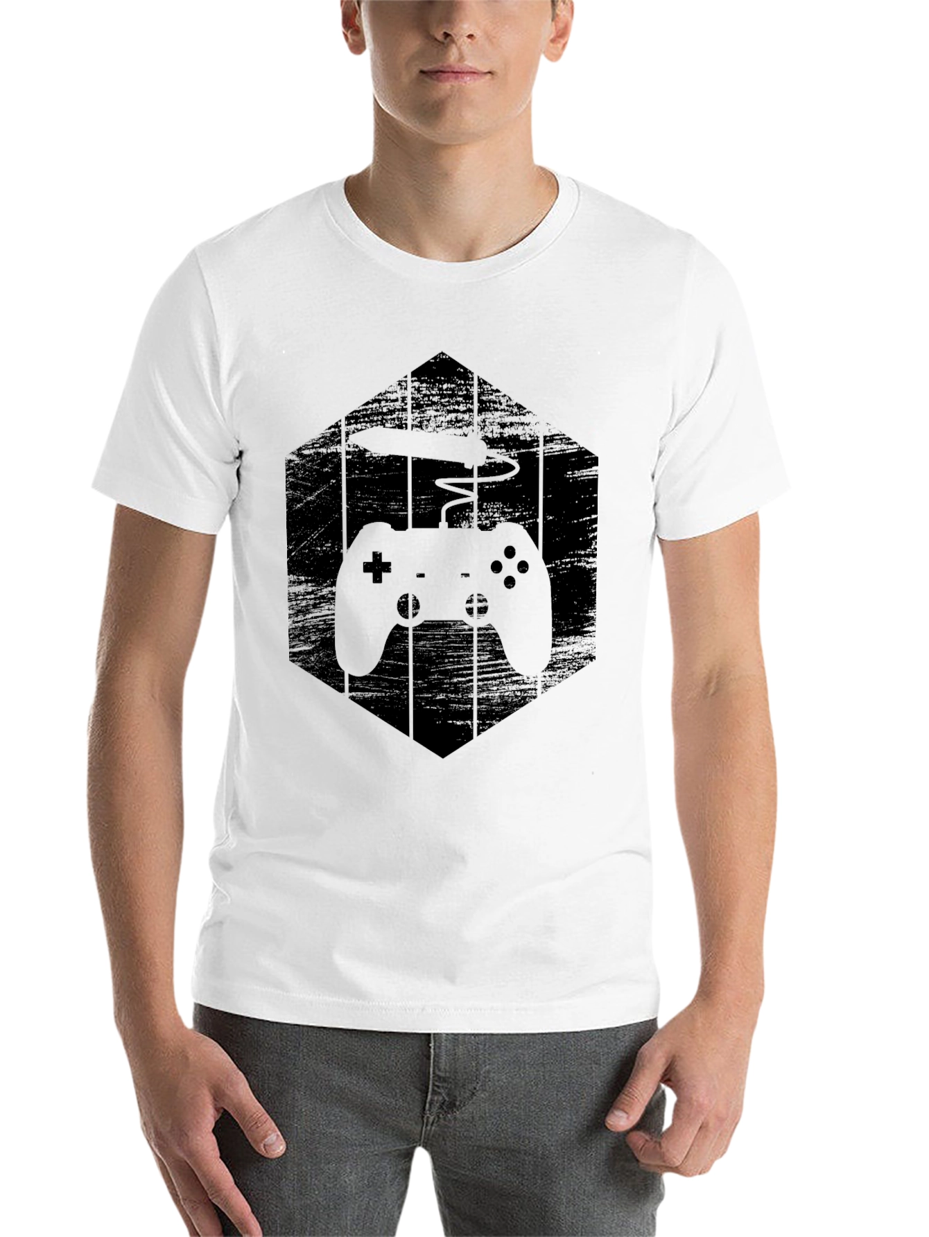 Black Gamer Hex T-Shirt - Black Gaming Controller Tee view 14
