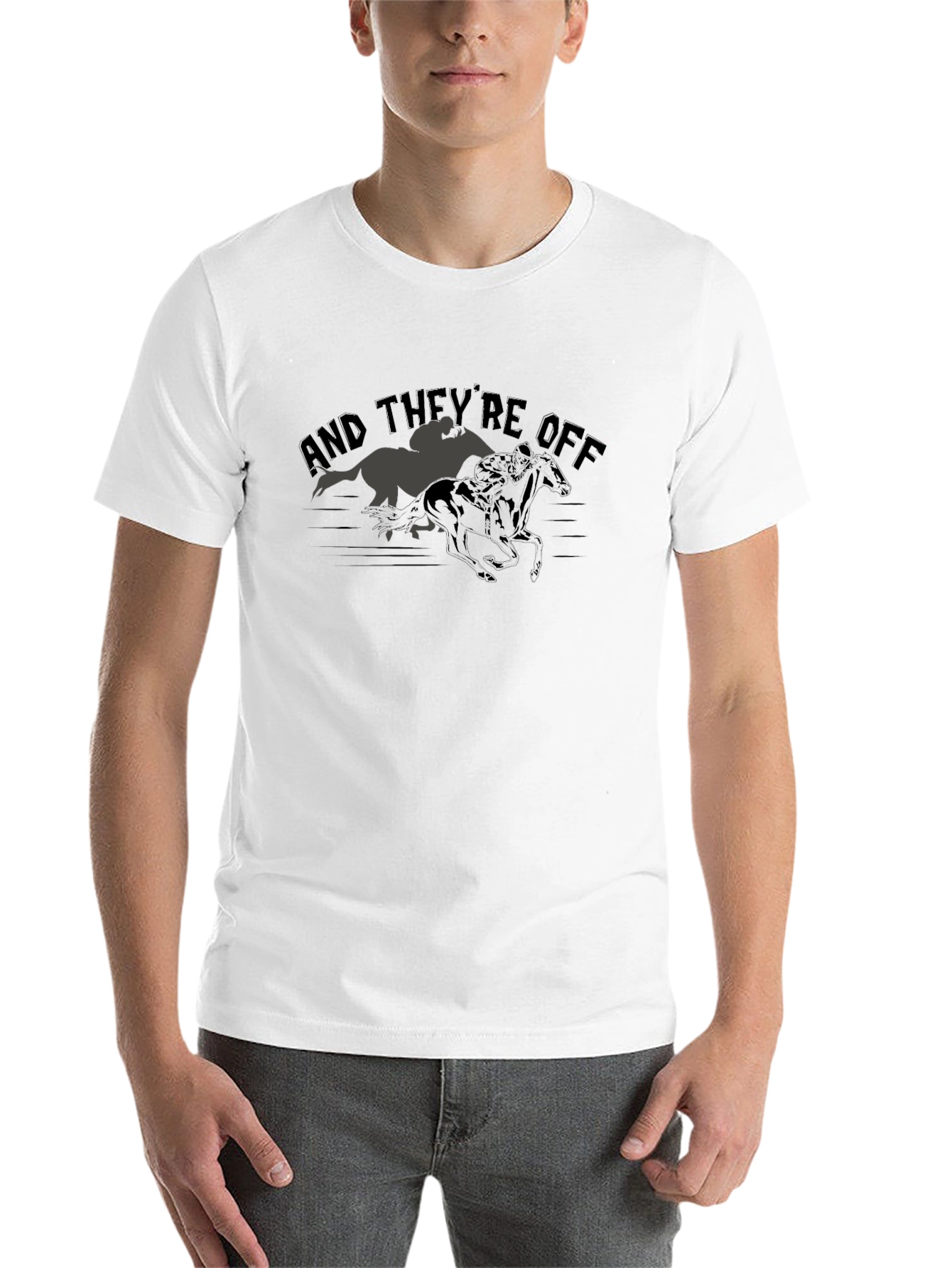 Black And They're Off Horse Racing Graphic Tee view 14