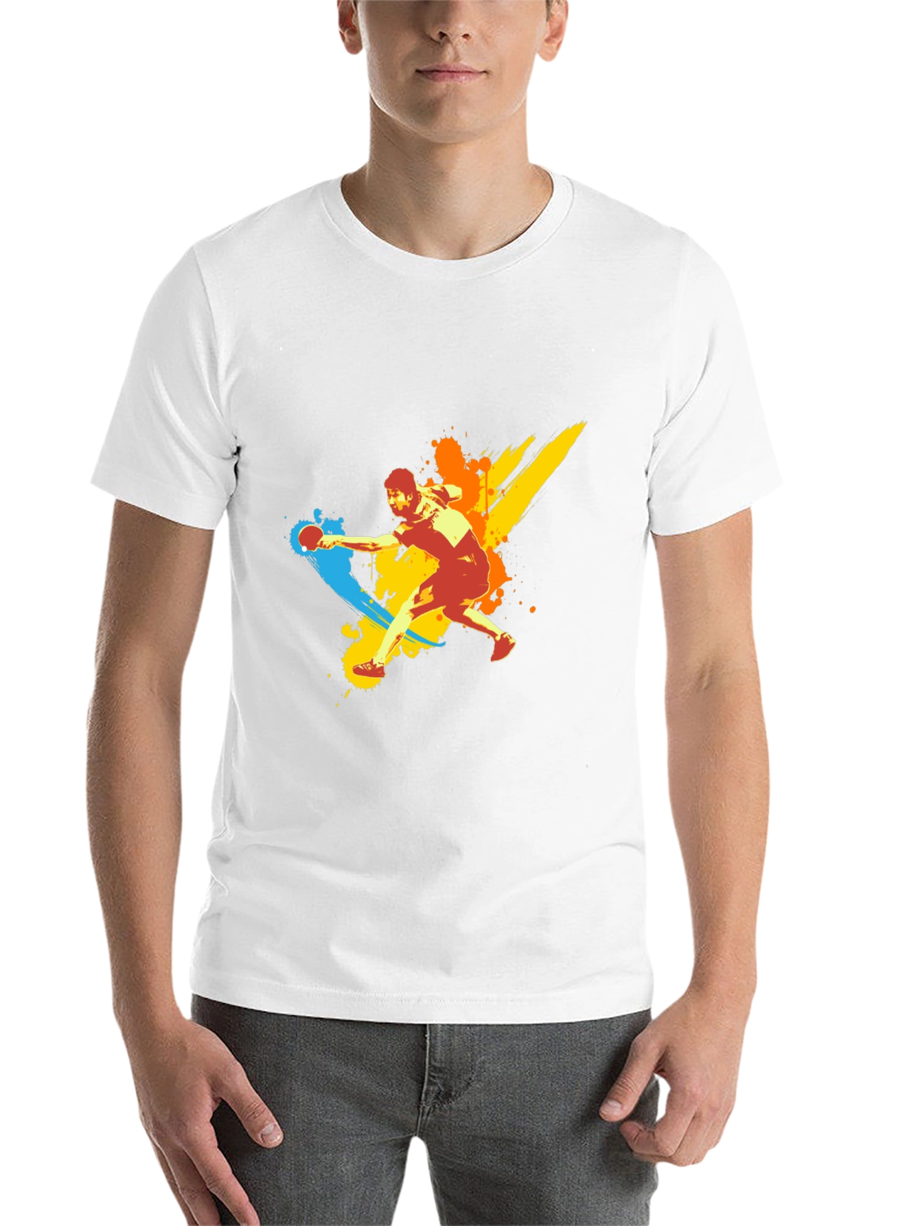 Black Table Tennis Player Graphic T-Shirt view 14