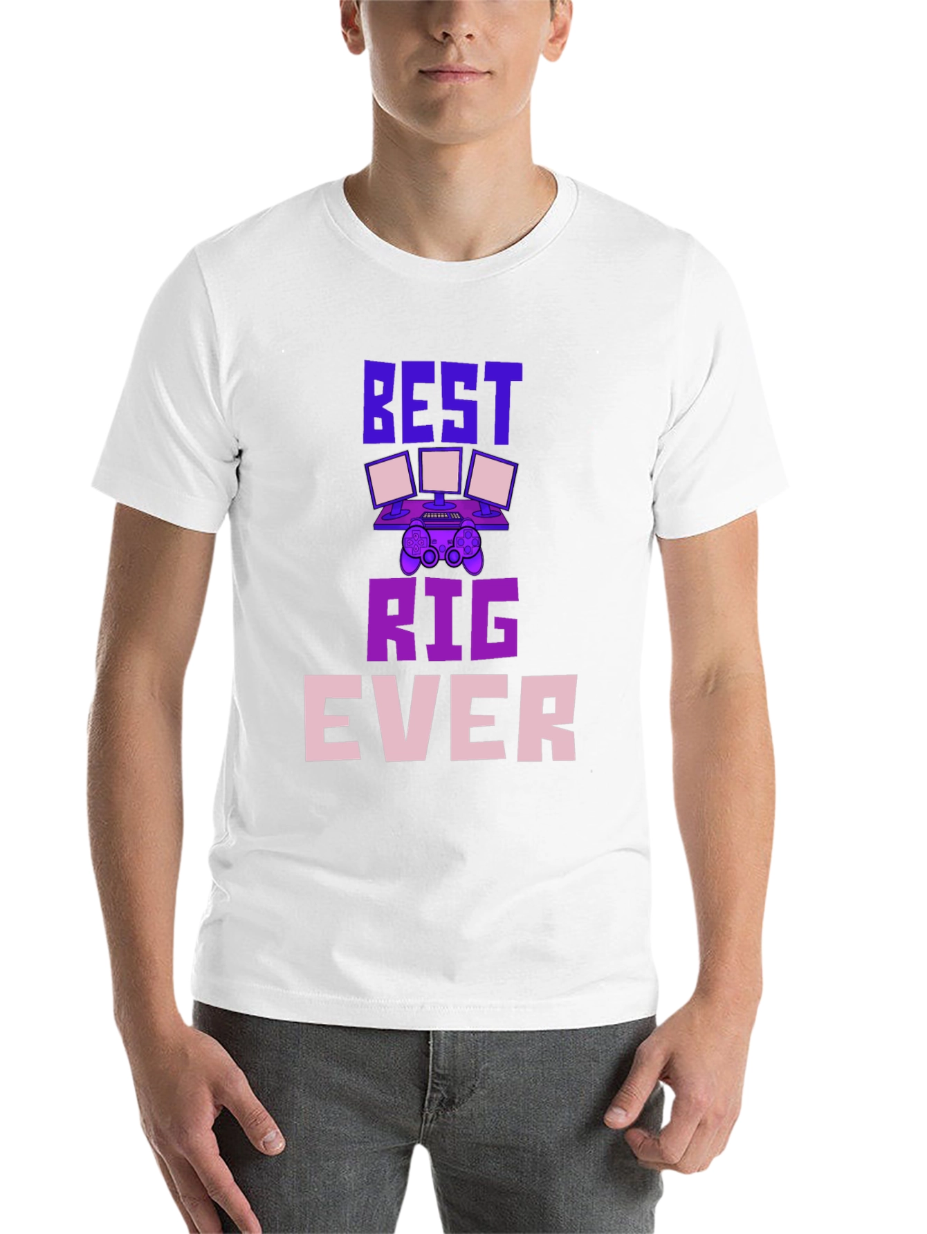 Black Best Rig Ever Gaming T-Shirt view 14