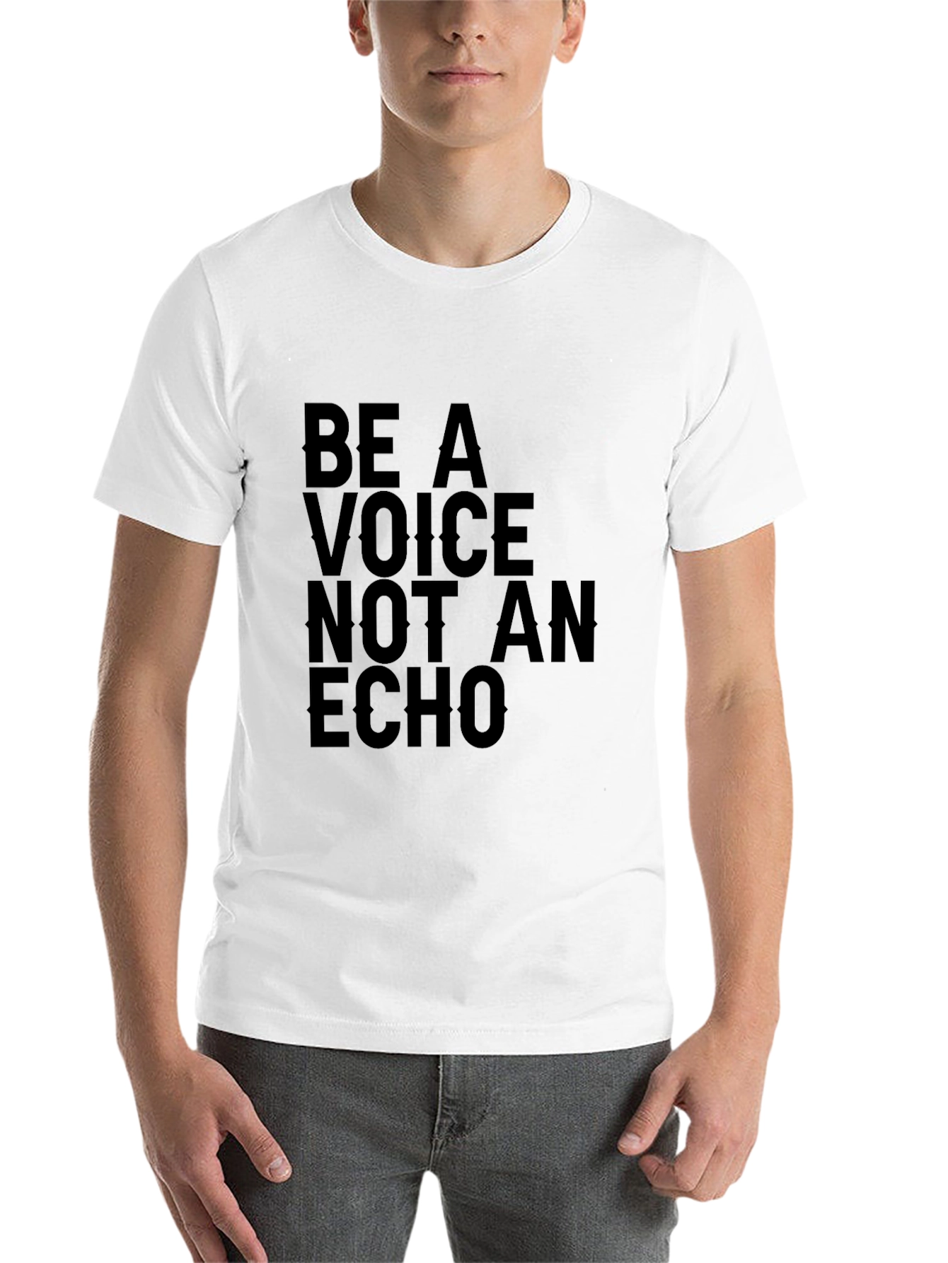 Black Be A Voice Tee - Motivational T-Shirt view 14