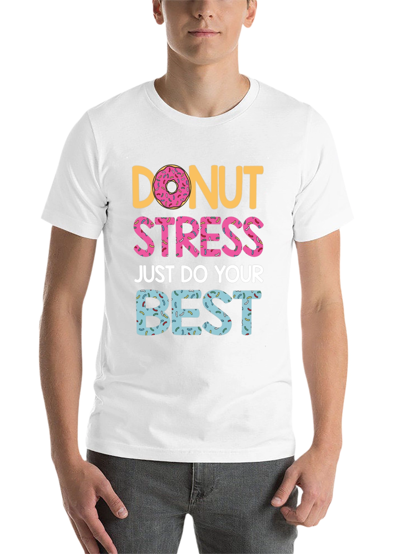 Black Donut Stress T-Shirt - Do Your Best Graphic Tee view 14