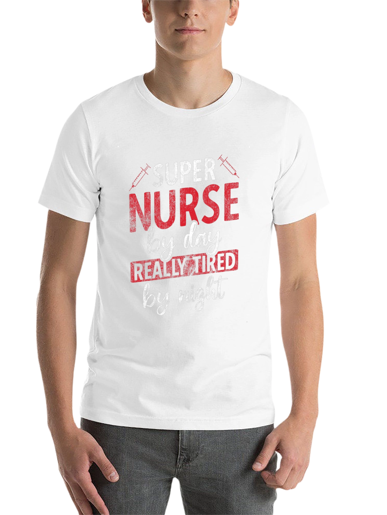 Black Super Nurse T-Shirt - Day and Night view 14