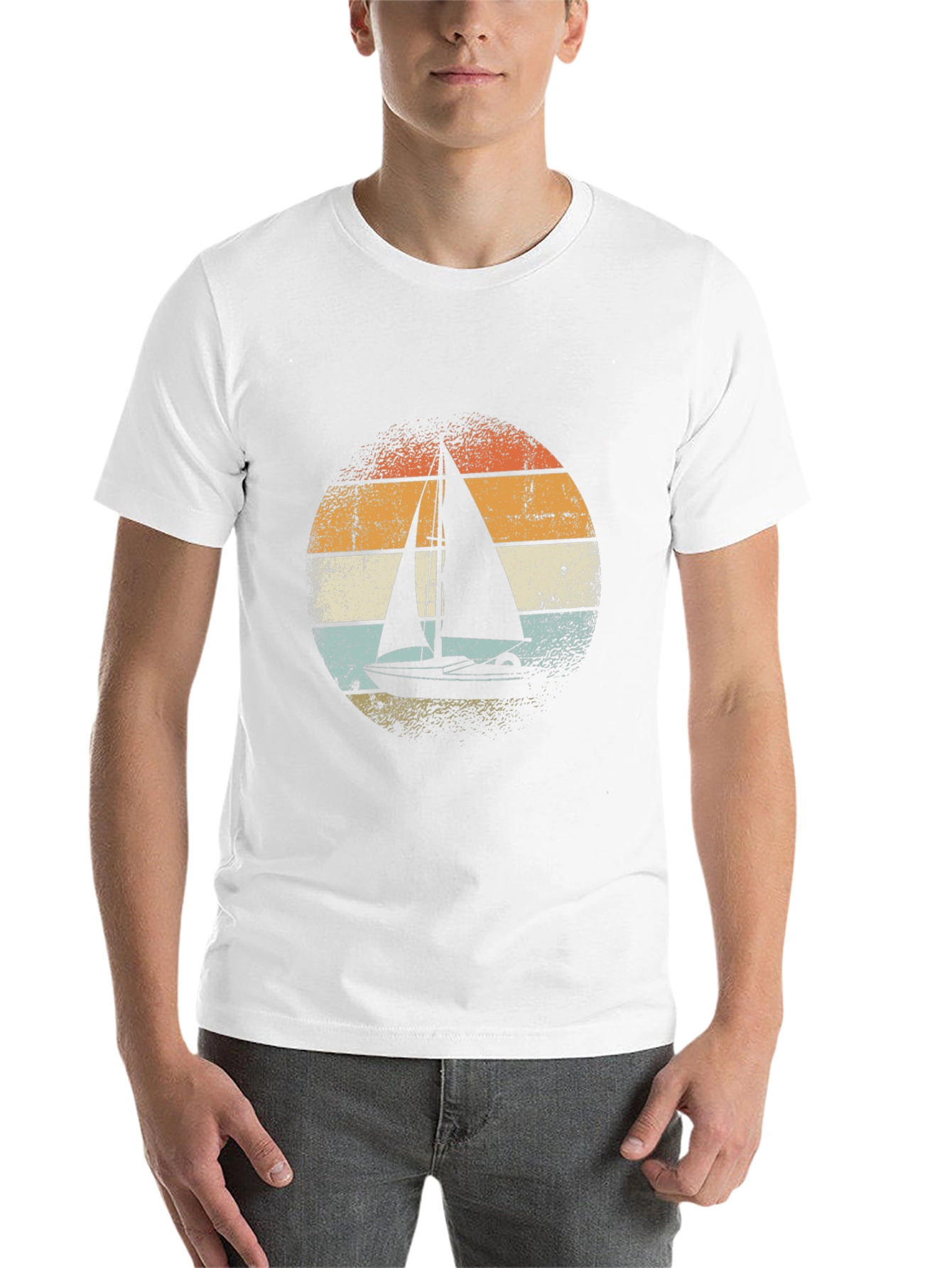 Black Vintage Sailboat Graphic Tee - Black view 14