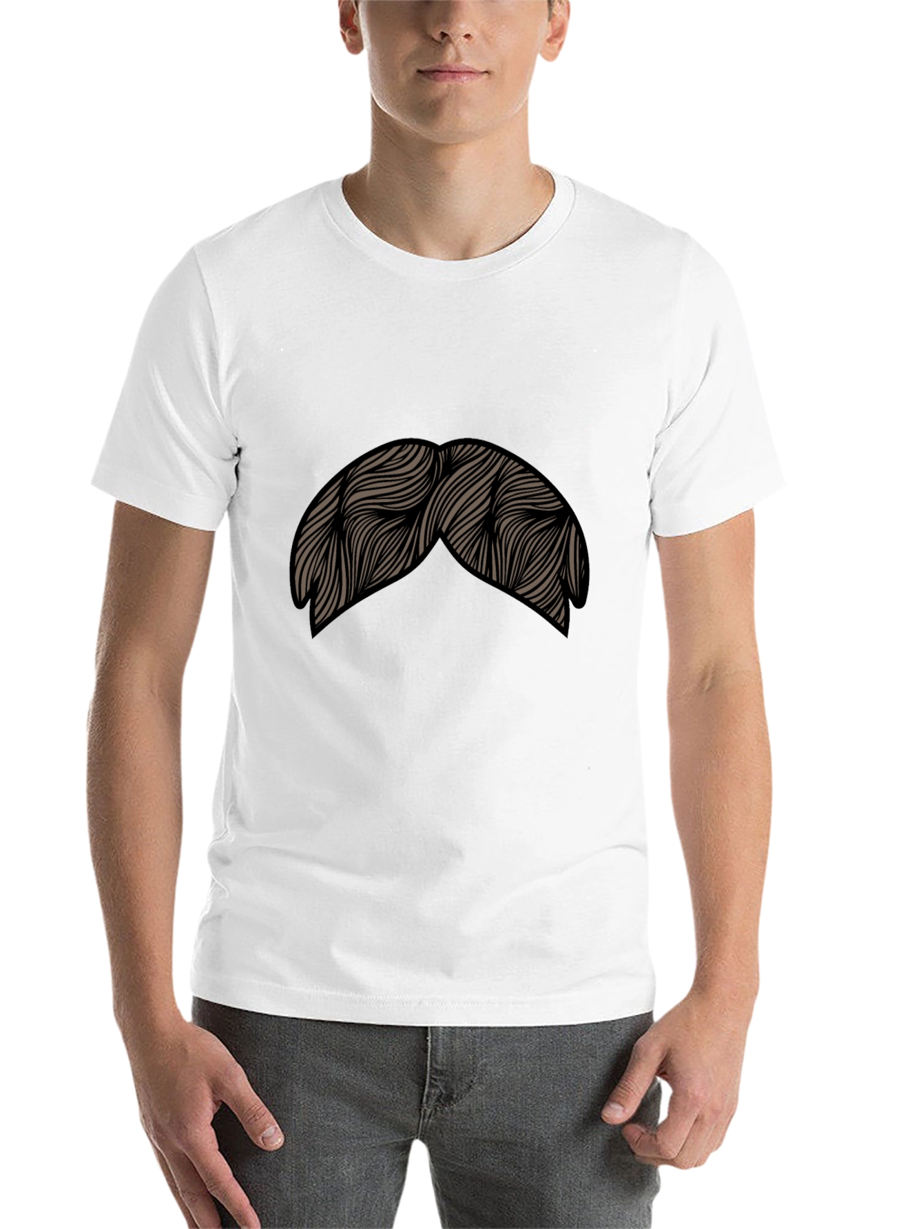 Black Novelty Mustache Graphic T-Shirt view 14