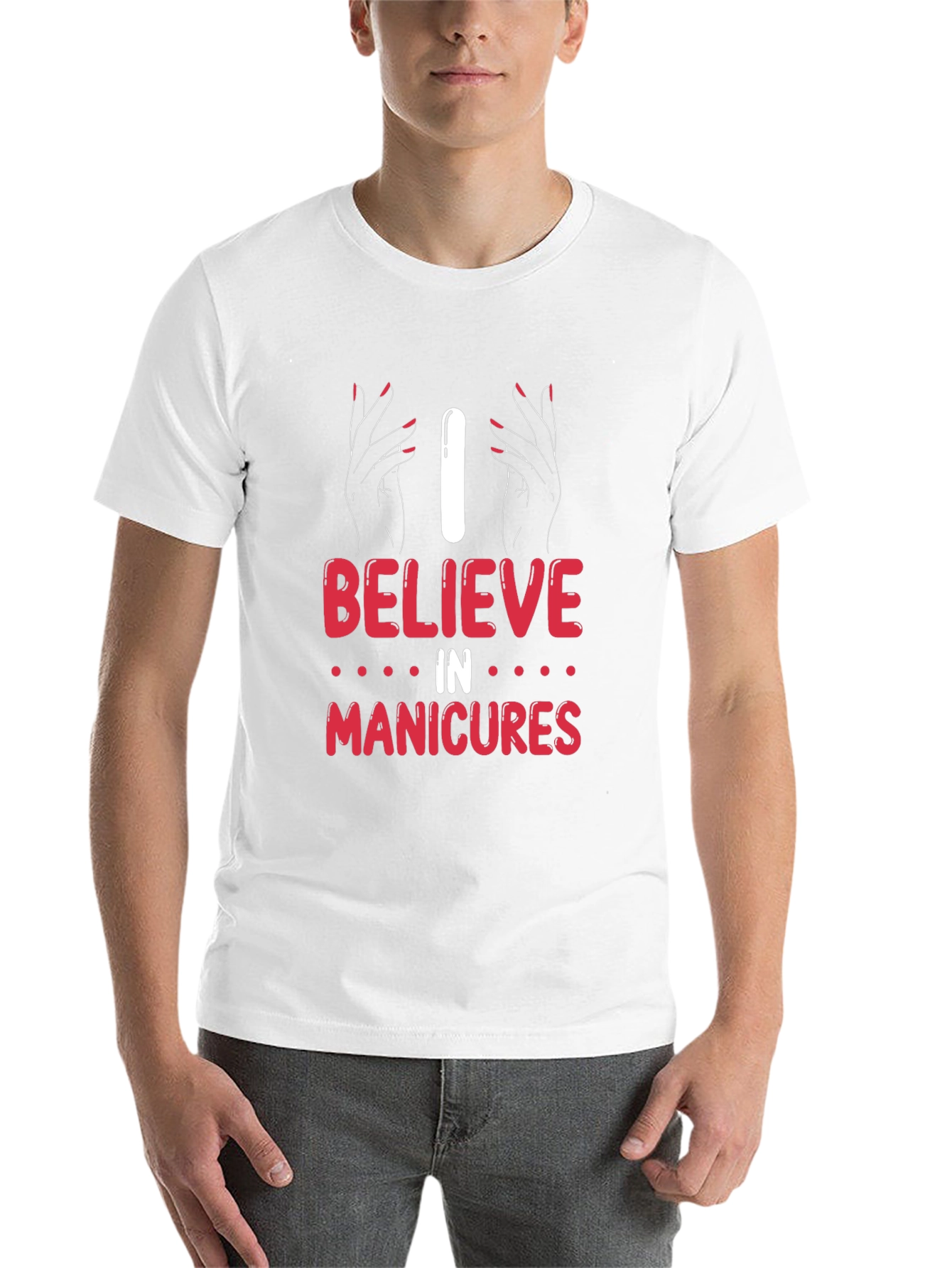 Black I Believe in Manicures Graphic T-Shirt view 14