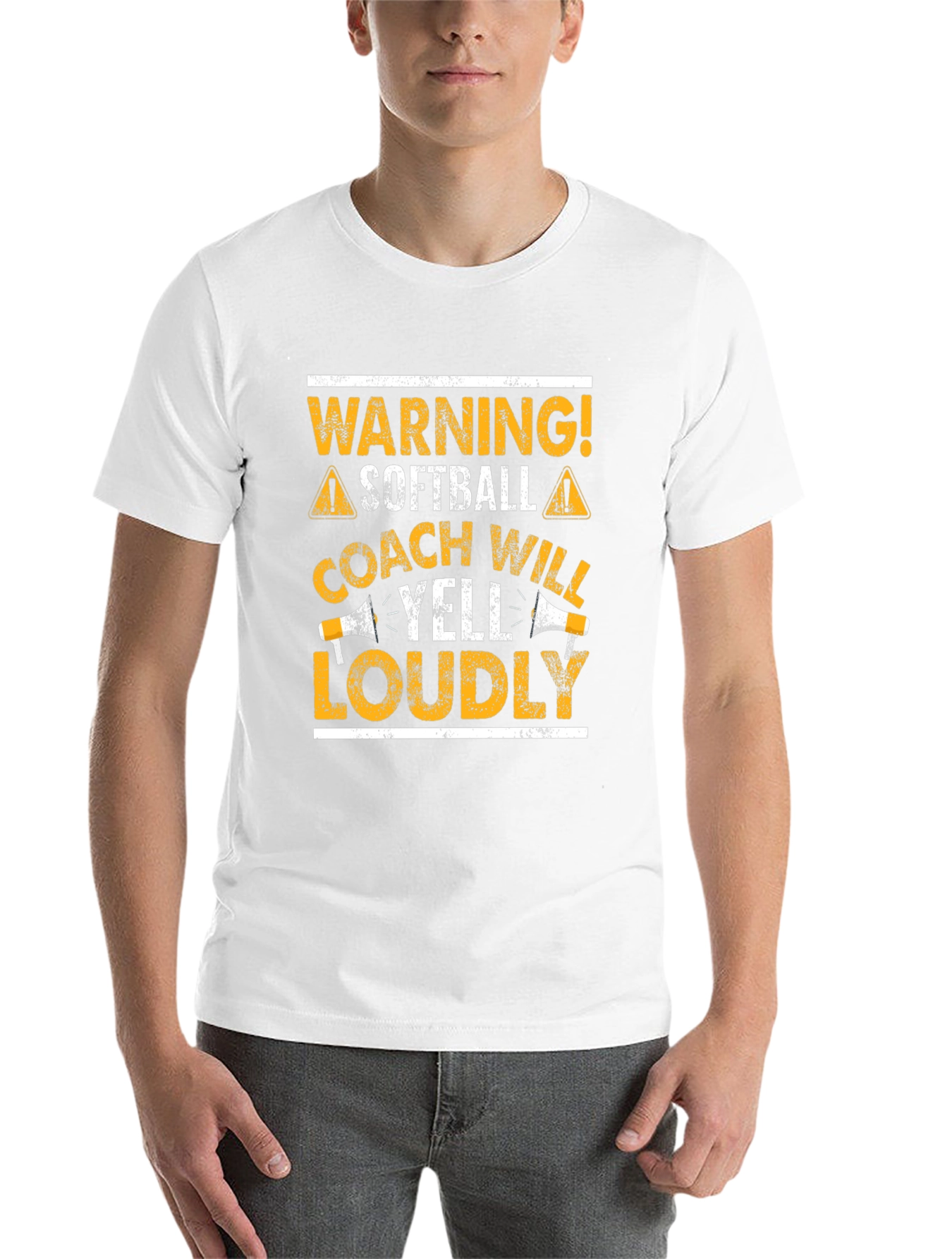 Black Warning Softball Coach Graphic T-Shirt view 14