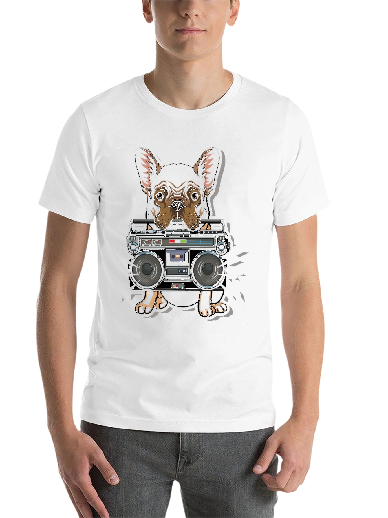Black Dog with Boombox Graphic T-Shirt view 14