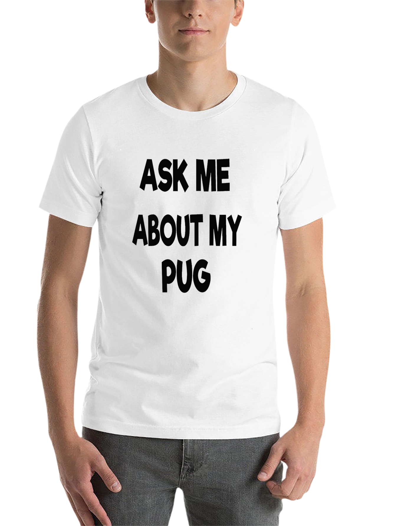 Black Ask Me About My Pug Graphic Tee view 14