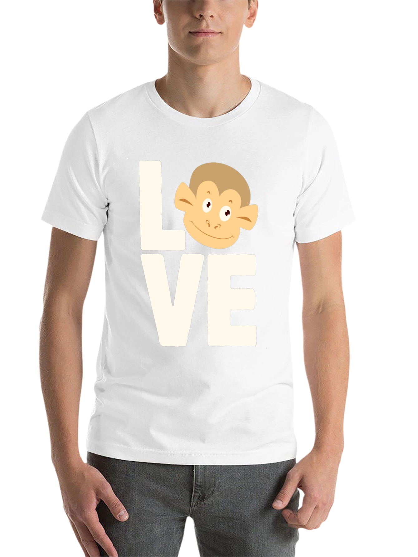 Black Love Monkey T-Shirt - Cute Graphic Tee view 14