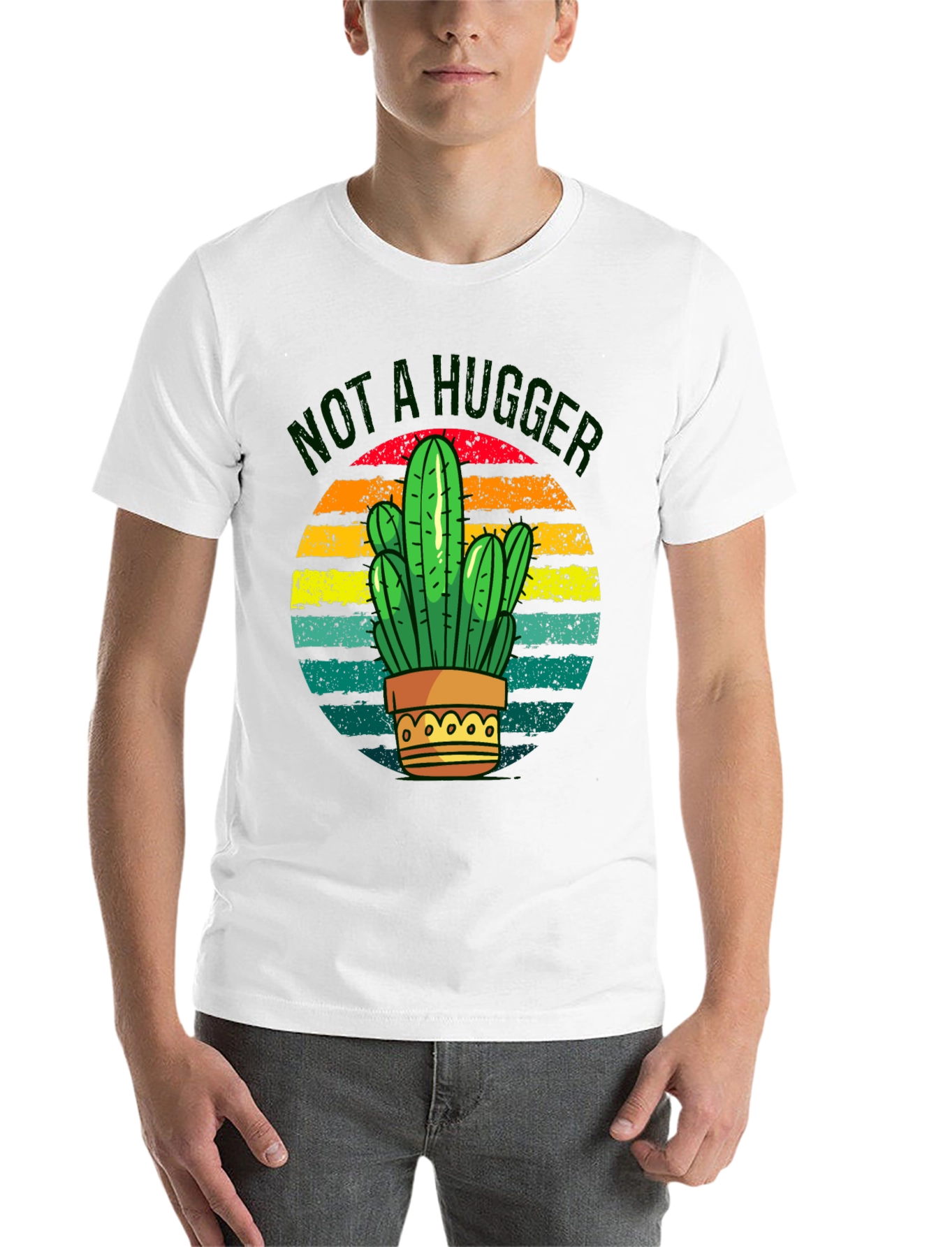 Black Not a Hugger Cactus Graphic Tee view 14