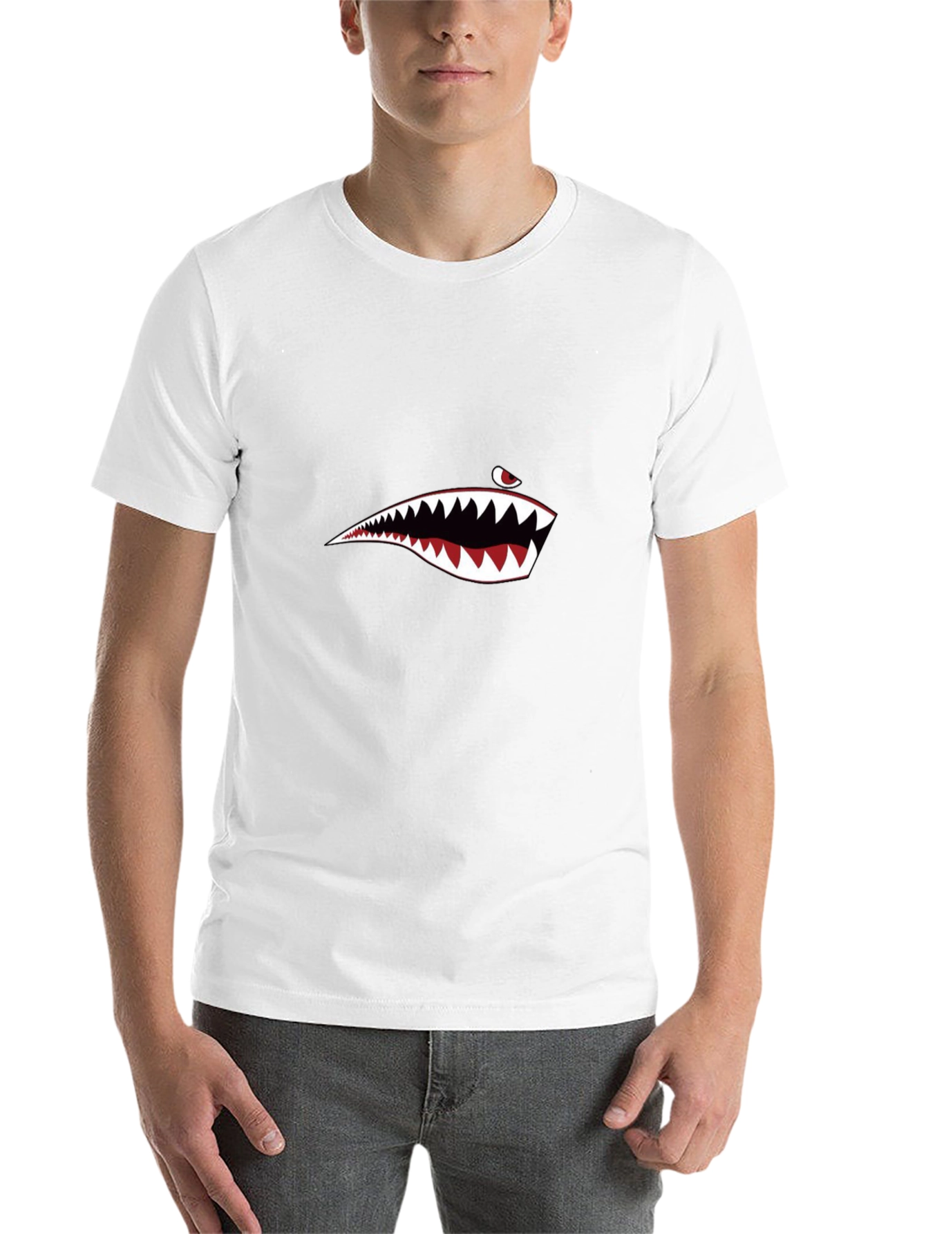 Black Shark Mouth Graphic Tee - Men's Black T-Shirt view 14