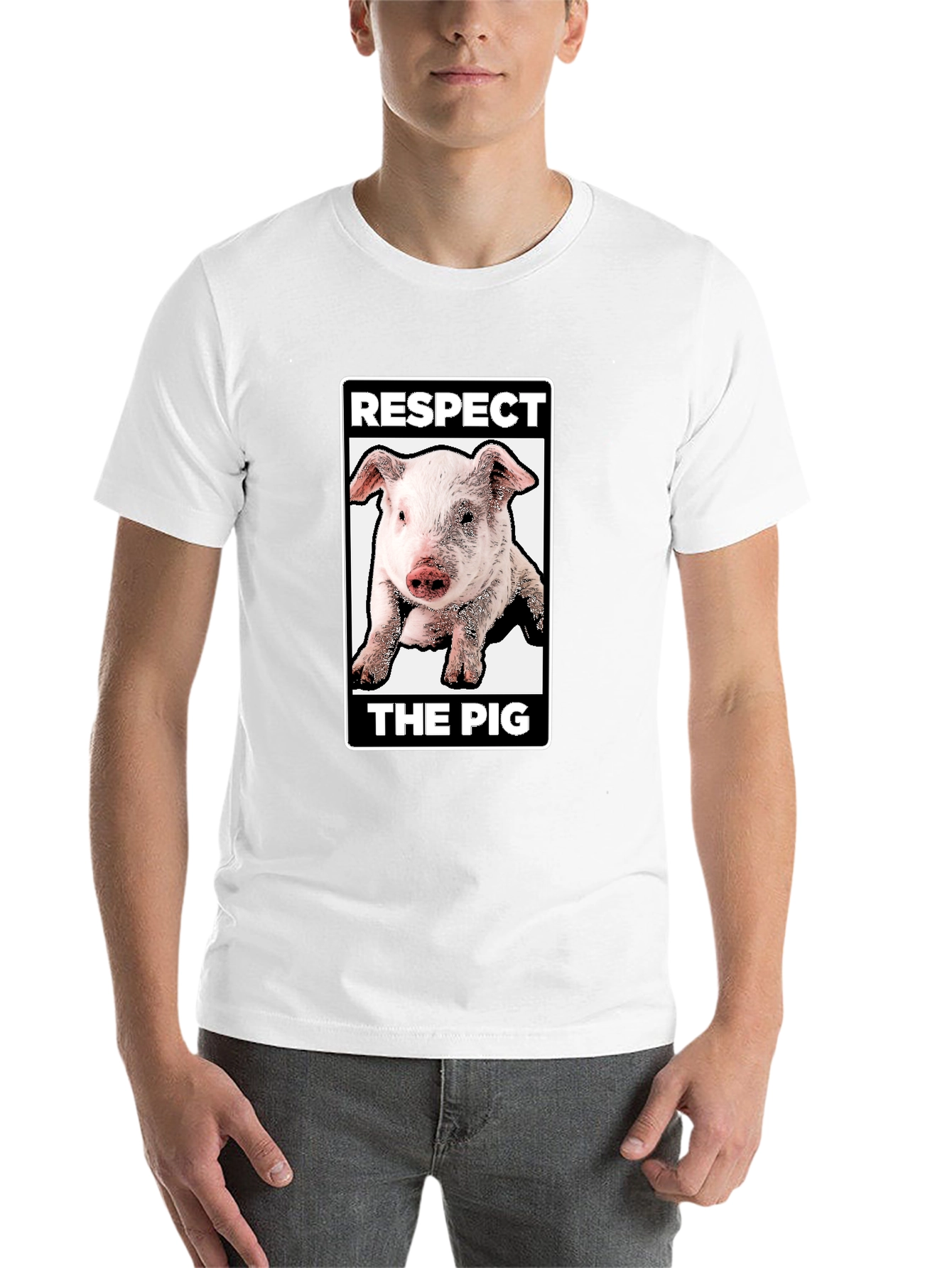 Black Respect the Pig Graphic T-Shirt - Black view 14