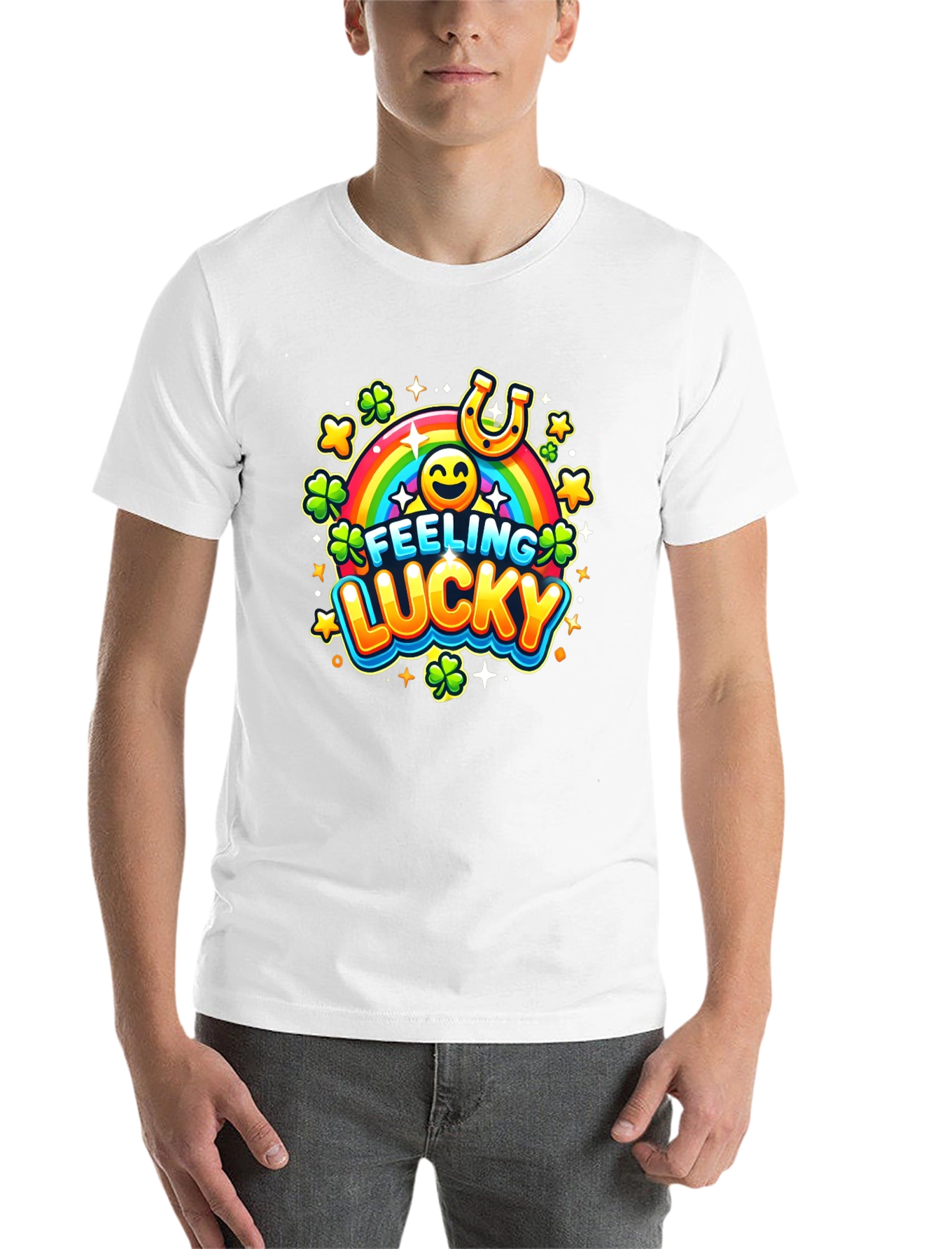 Black Feeling Lucky St. Patrick's Day Black T-Shirt view 14