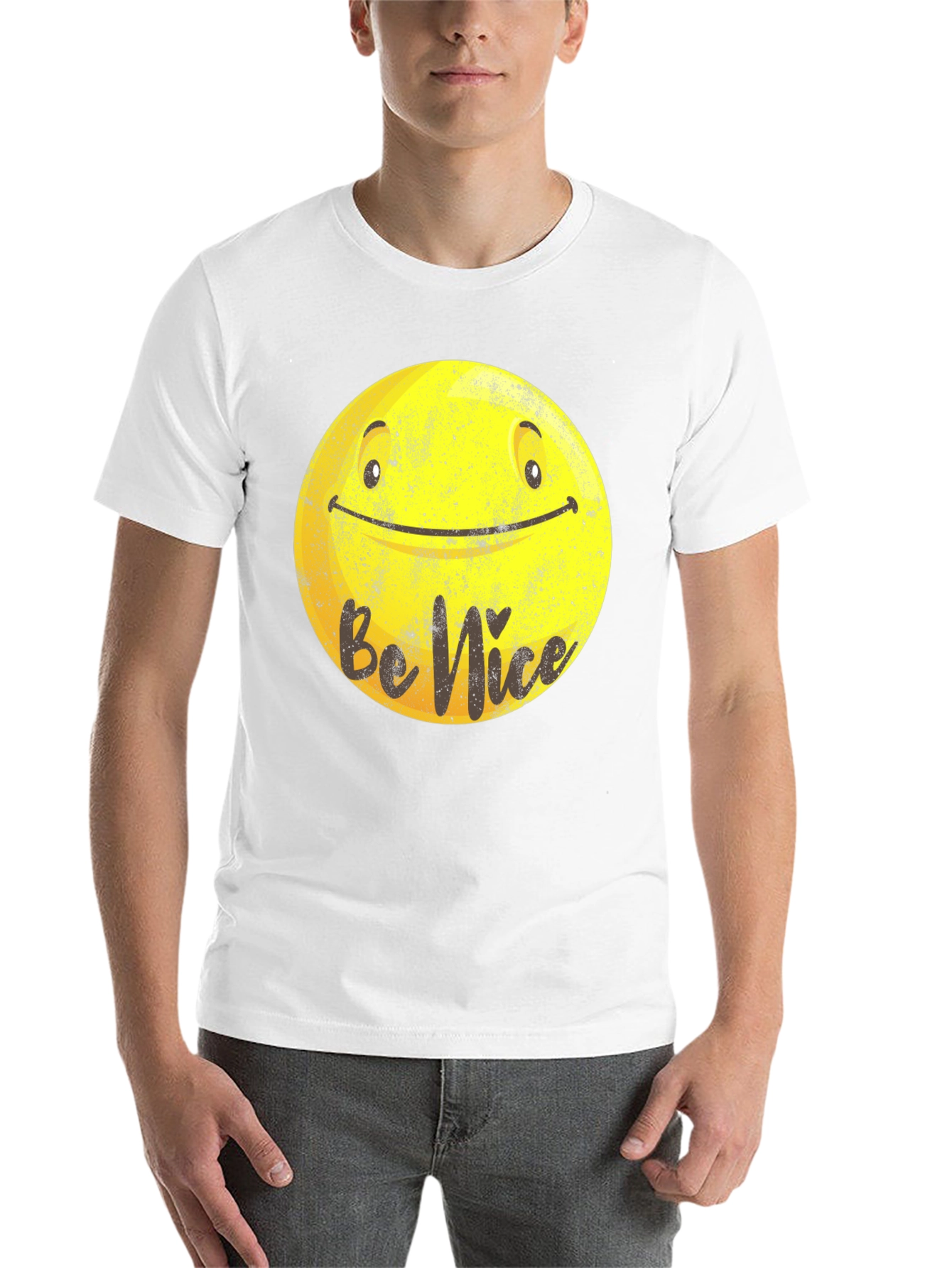 Black Be Nice Smiley Face Graphic T-Shirt view 14