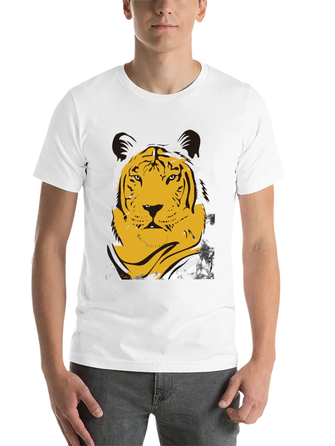 Black Bold Tiger Graphic T-Shirt - Men's Black Tee view 14